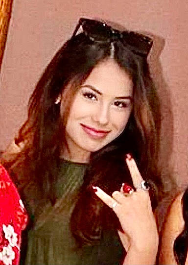 Sarah is registered to the contest to win money with this photo: black_hair, chin, cool, eyebrow, eyelash, eyewear, facial_expression, fashion, flash_photography, gesture, hair, hairstyle, happy, human, jaw, joy, lip, lipstick, organ, person