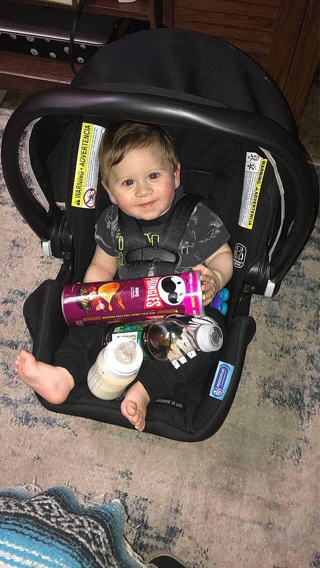 Ryker joined the competition — help win amazing prizes! auto_part, automotive_design, baby, baby_carriage, baby_products, baby_toddler_clothing, car_seat, comfort, flash_photography, fun, happy, joy, leisure, motor_vehicle, person, personal_protective_equipment, plant, recreation, sitting, smile