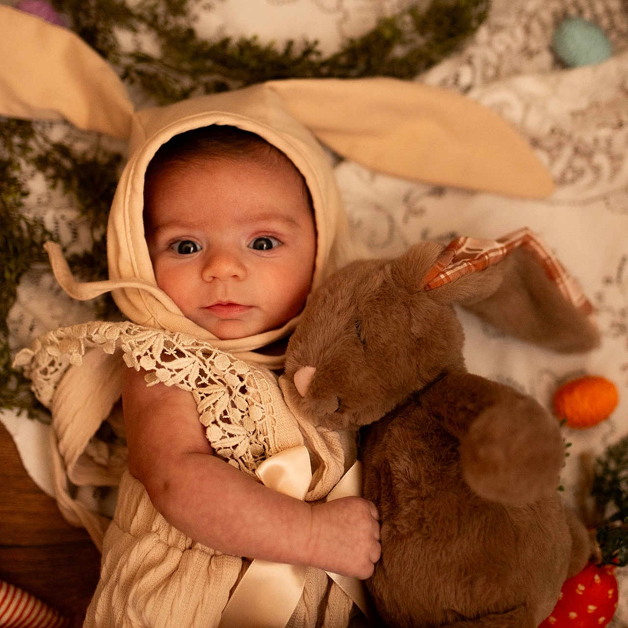 Arbor-Jean joined the competition — help win amazing prizes! baby, bodypart, bonnet, cap, clothing, couch, face, finger, furniture, hand, happy, hat, head, hood, newborn, person, photography, portrait, smile, toy
