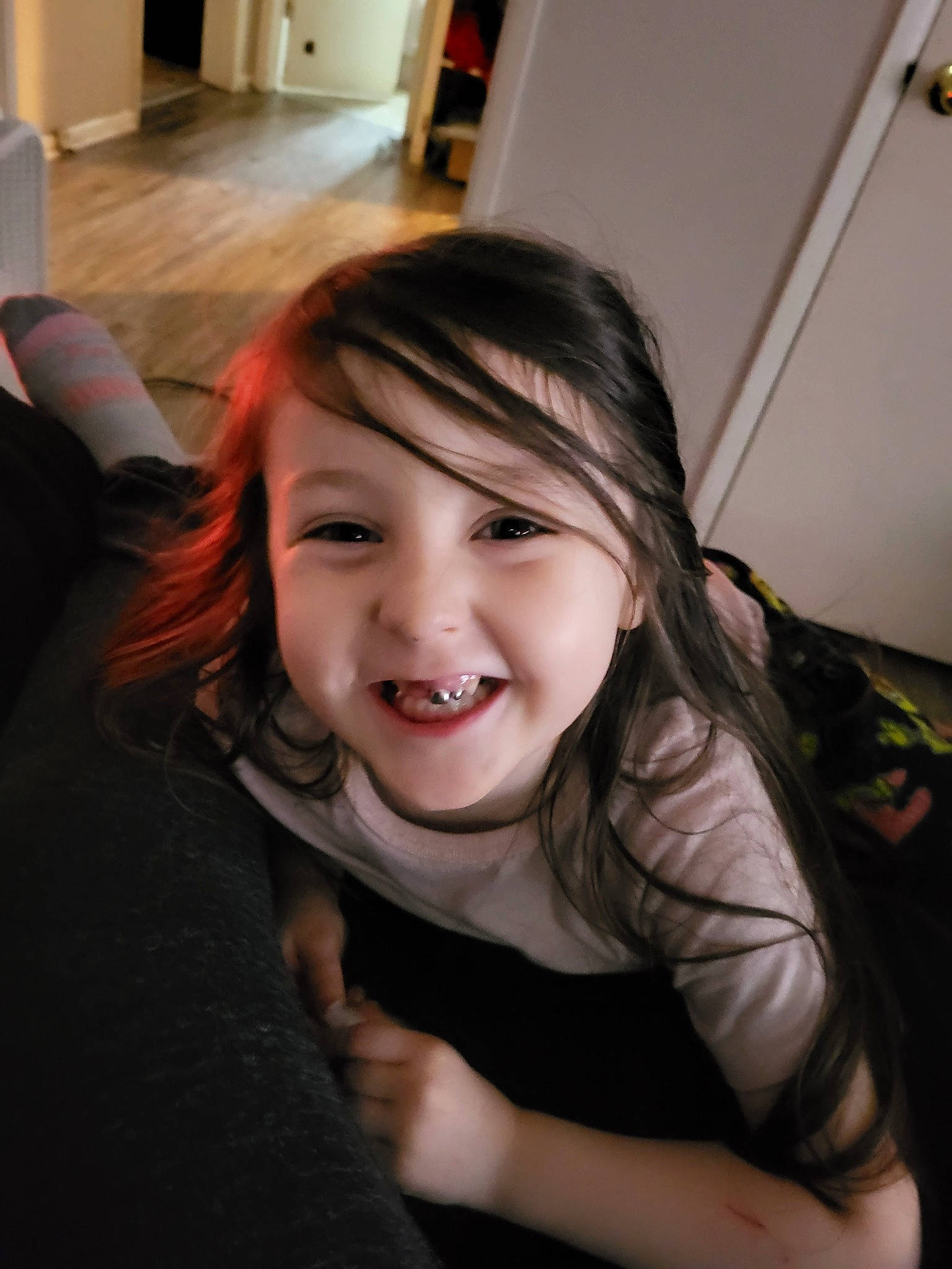 Maleah Valdez joined the competition — help win amazing prizes! black_hair, cheek, chin, ear, eyebrow, eyelash, finger, flash_photography, floor, gesture, happy, iris, joy, lip, long_hair, mouth, neck, nose, person, shoulder