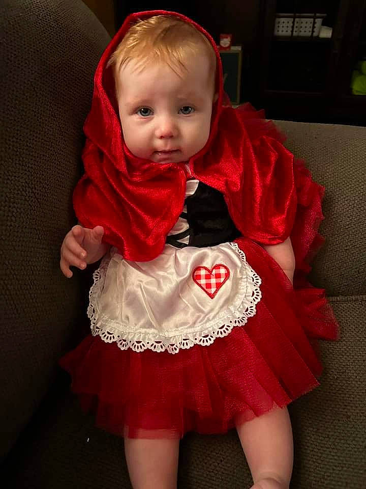 Savannah joined the competition — help win amazing prizes! arm, baby, baby_toddler_clothing, cheek, dress, eye, face, hair, hand, happy, head, headgear, human_body, iris, neck, person, pink, red, skin, sleeve