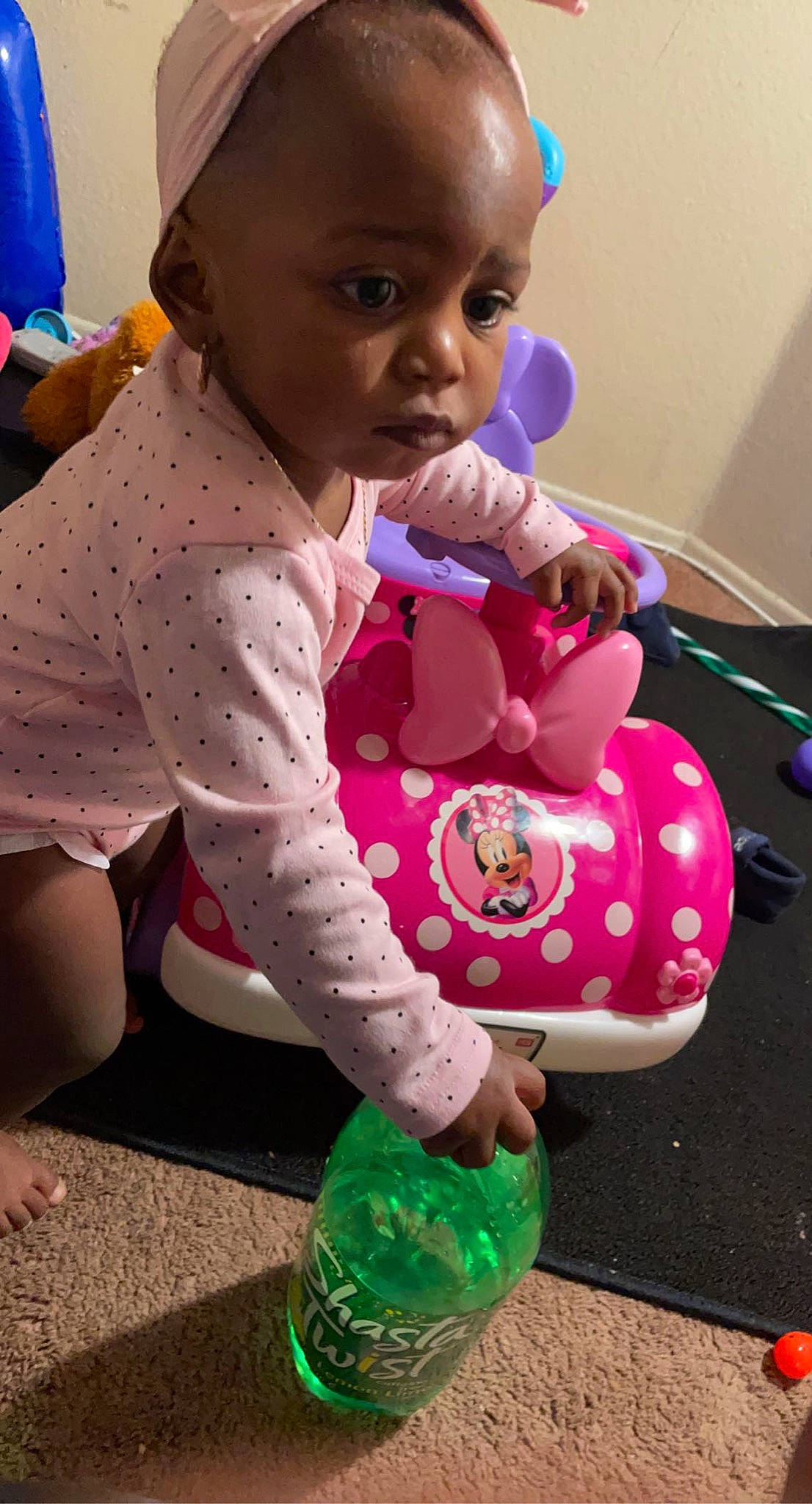 Mailynne joined the competition — help win amazing prizes! baby, baby_toddler_clothing, blue, cheek, child, facial_expression, fun, happy, head, mouth, person, photograph, pink, purple, sitting, skin, sleeve, snapshot, toddler, toy