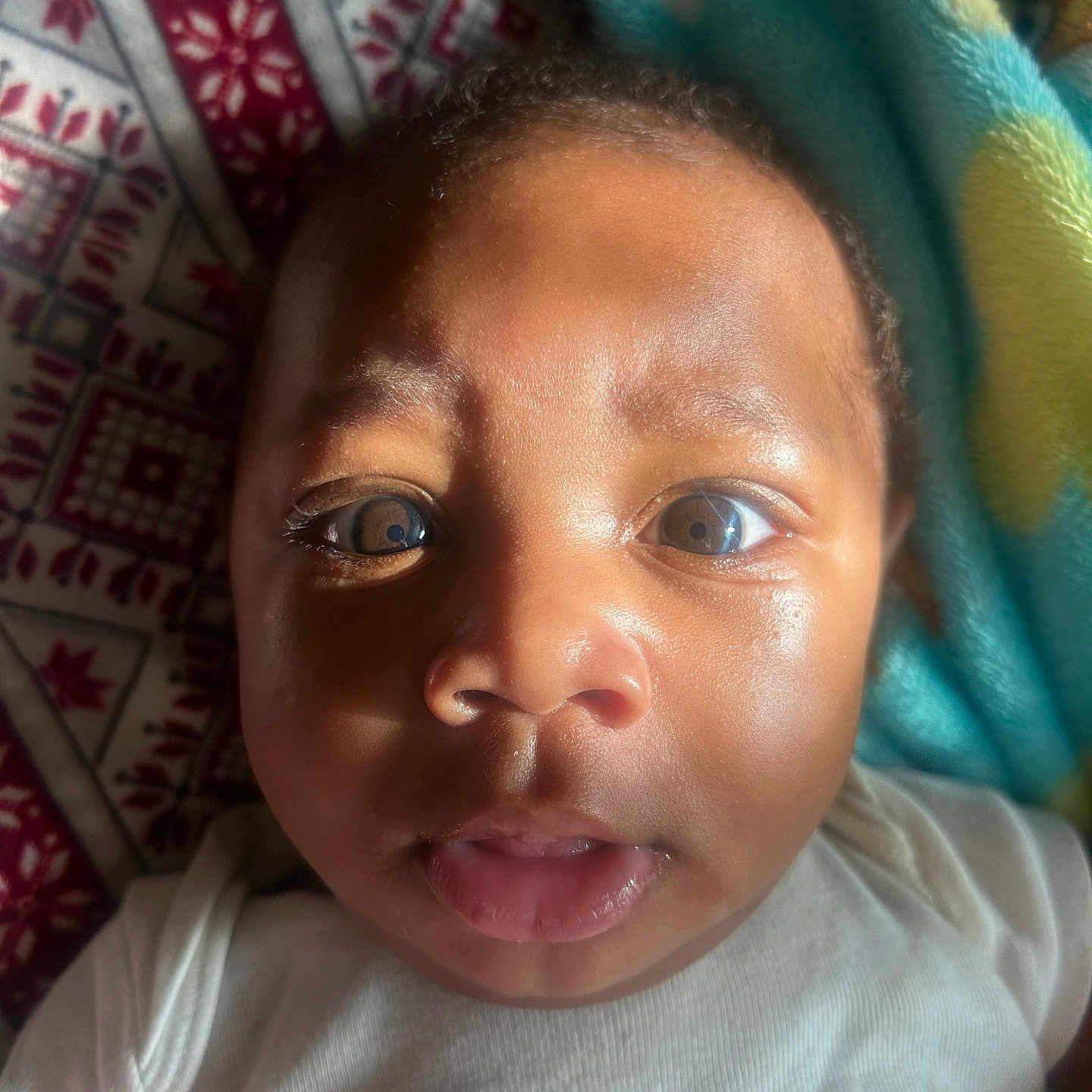 Kalon joined the competition — help win amazing prizes! baby, blanket, bodypart, clothing, ear, face, happy, head, mouth, neck, newborn, person, photography, portrait, quilt, selfie, skin, smile, t_shirt, tongue