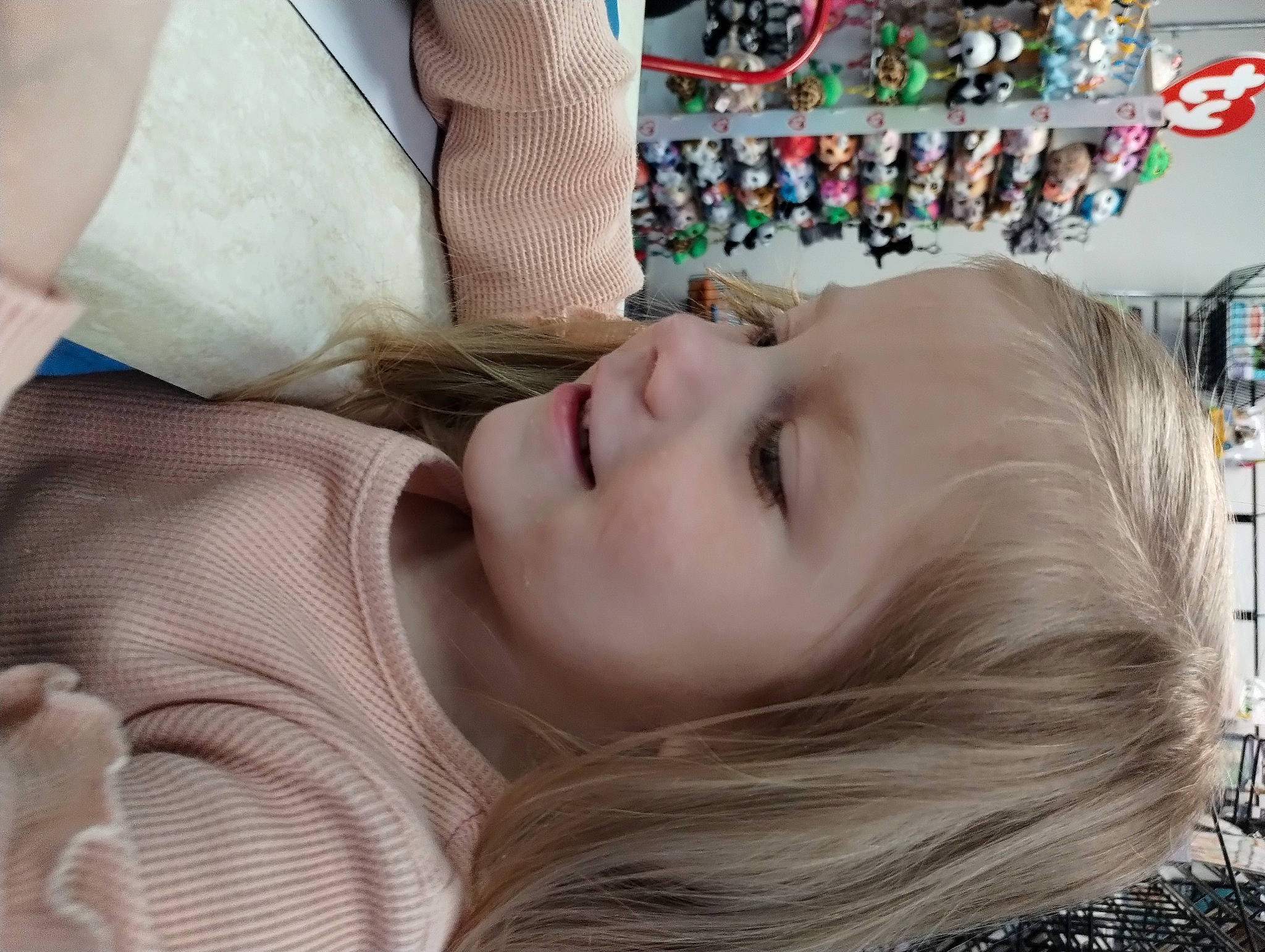 Briana is registered to the contest to win money with this photo: audio_equipment, baby, cheek, child, comfort, ear, eye, eyebrow, eyelash, eyewear, fashion_accessory, glasses, hair_coloring, happy, lip, nose, person, shelf, skin, toddler