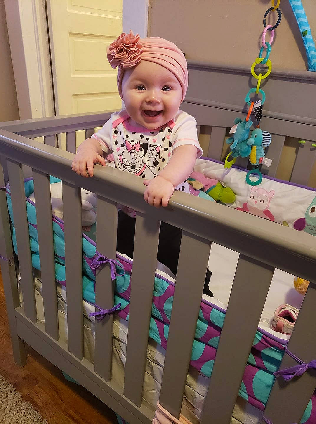 Kaydence is registered to the contest to win money with this photo: baby_products, baby_safety, baby_toddler_clothing, baby_toys, child, furniture, headwear, infant_bed, person, product, room, toddler, toy