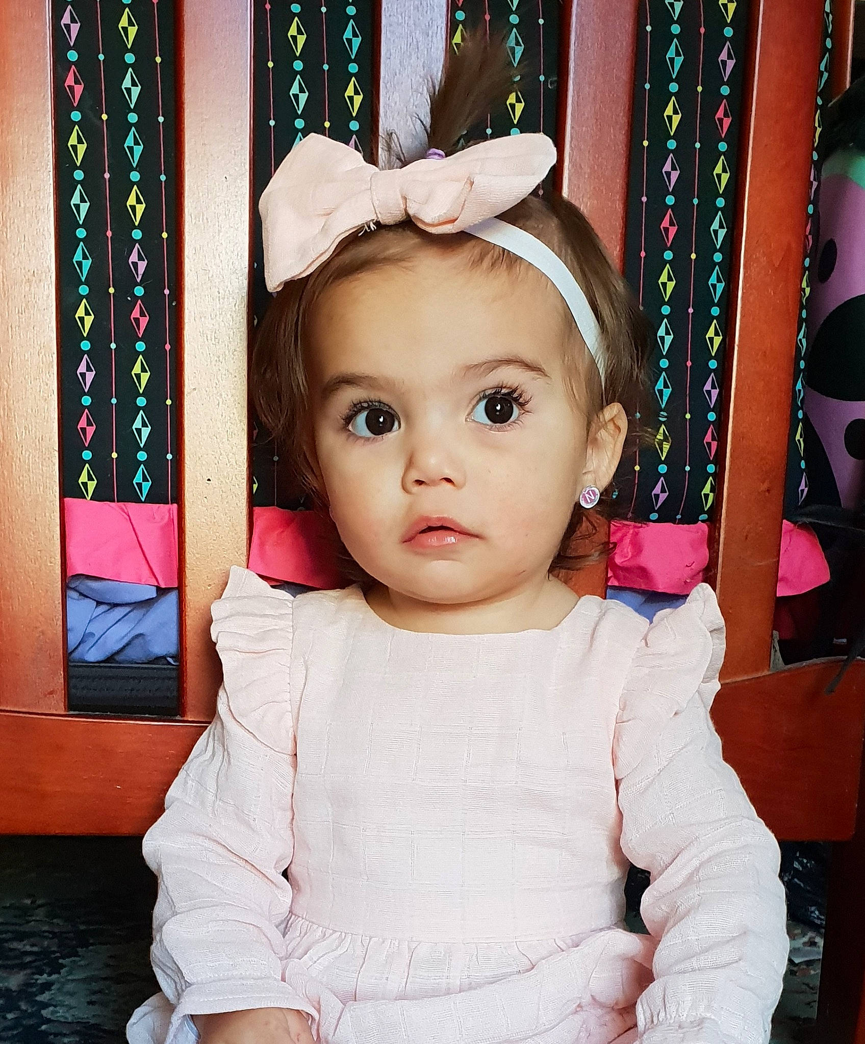 Nalah is registered to the contest to win money with this photo: baby, cheek, child, child_model, ear, eye, face, forehead, hair_accessory, happy, head, headband, headgear, lip, person, pink, skin, smile, toddler