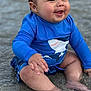 baby, beach, blue_shirt, child, cute, face, feet, fun, hand, happy, outdoor, playful, sand, shorts, sitting, smiling, summer, swimwear, toddler, water