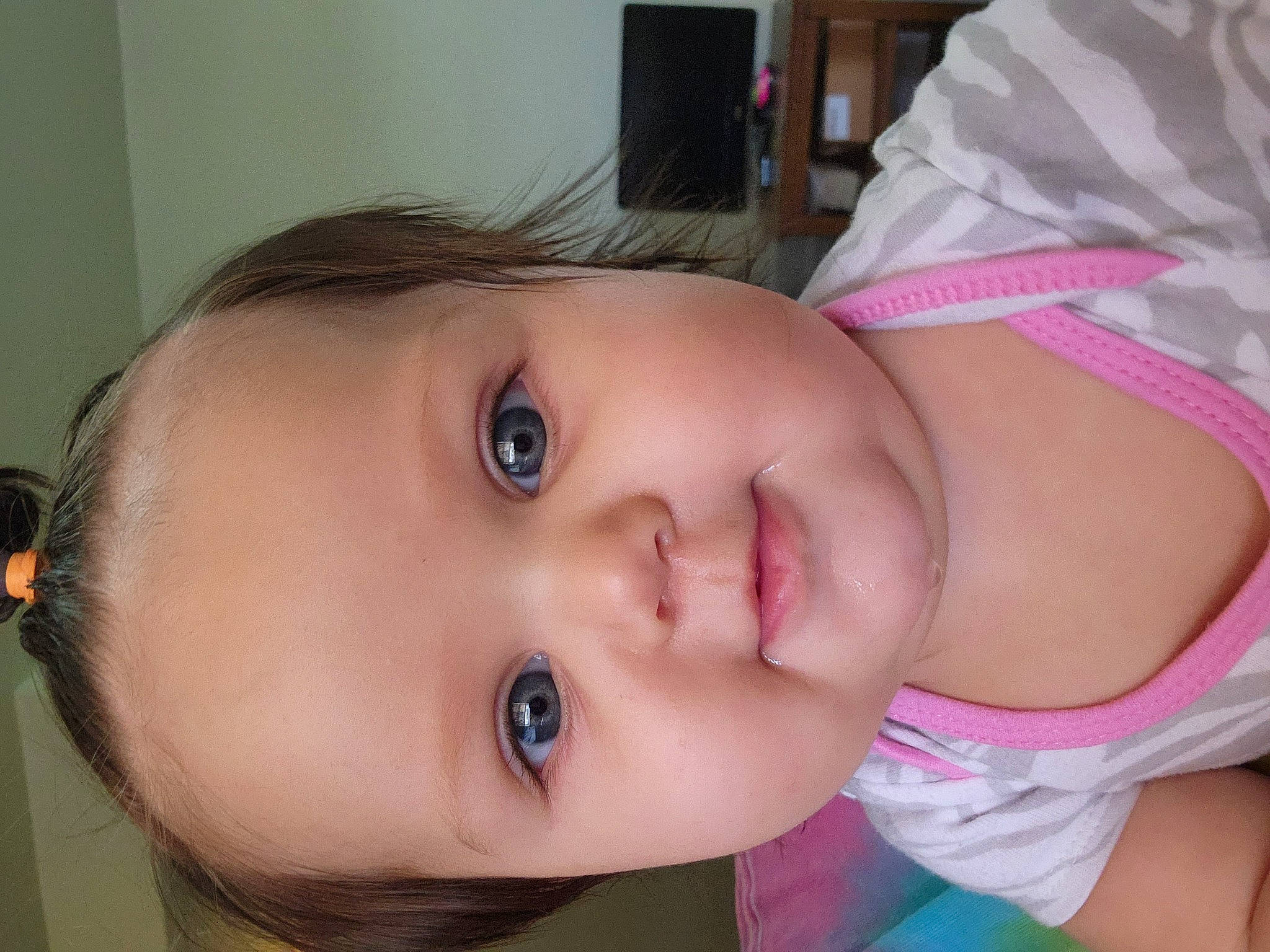 Savannah is registered to the contest to win money with this photo: baby, baby_toddler_clothing, blond, cheek, child, ear, eyebrow, eyelash, face, fun, happy, iris, lip, mouth, neck, nose, person, pink, skin, smile