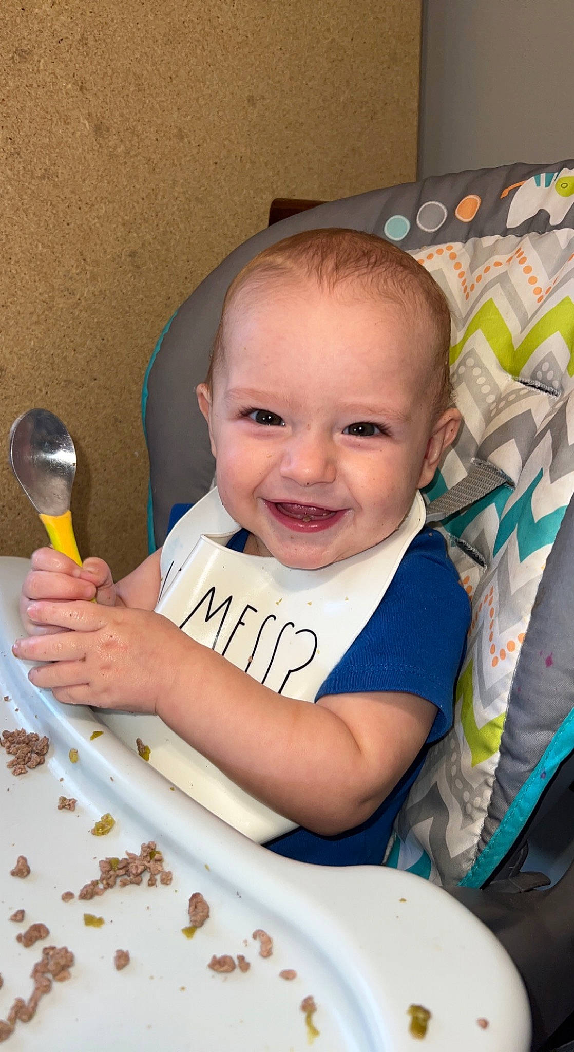 Creed joined the competition — help win amazing prizes! baby, baby_toddler_clothing, cheek, child, comfort, cutlery, dishware, drinkware, face, finger, fork, happy, head, joy, kitchen_utensil, person, plate, serveware, smile, spoon