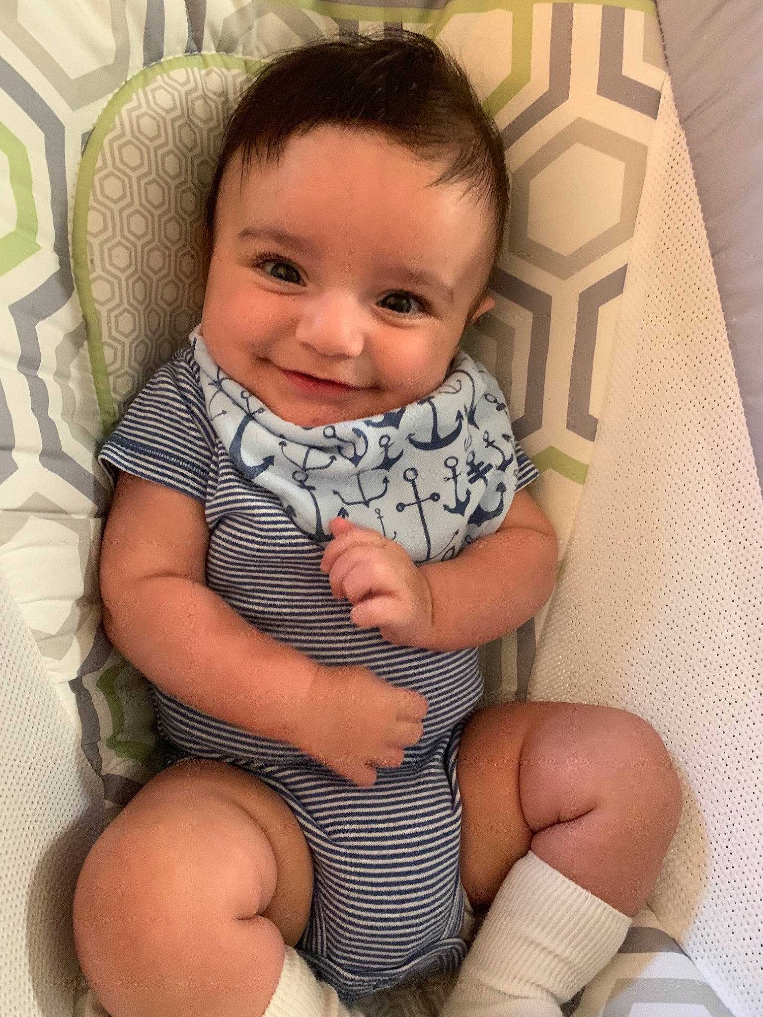 Cayde joined the competition — help win amazing prizes! baby, baby_products, baby_toddler_clothing, cheek, child, face, finger, head, joy, leg, nose, person, product, sitting, skin, smile, thigh, toddler