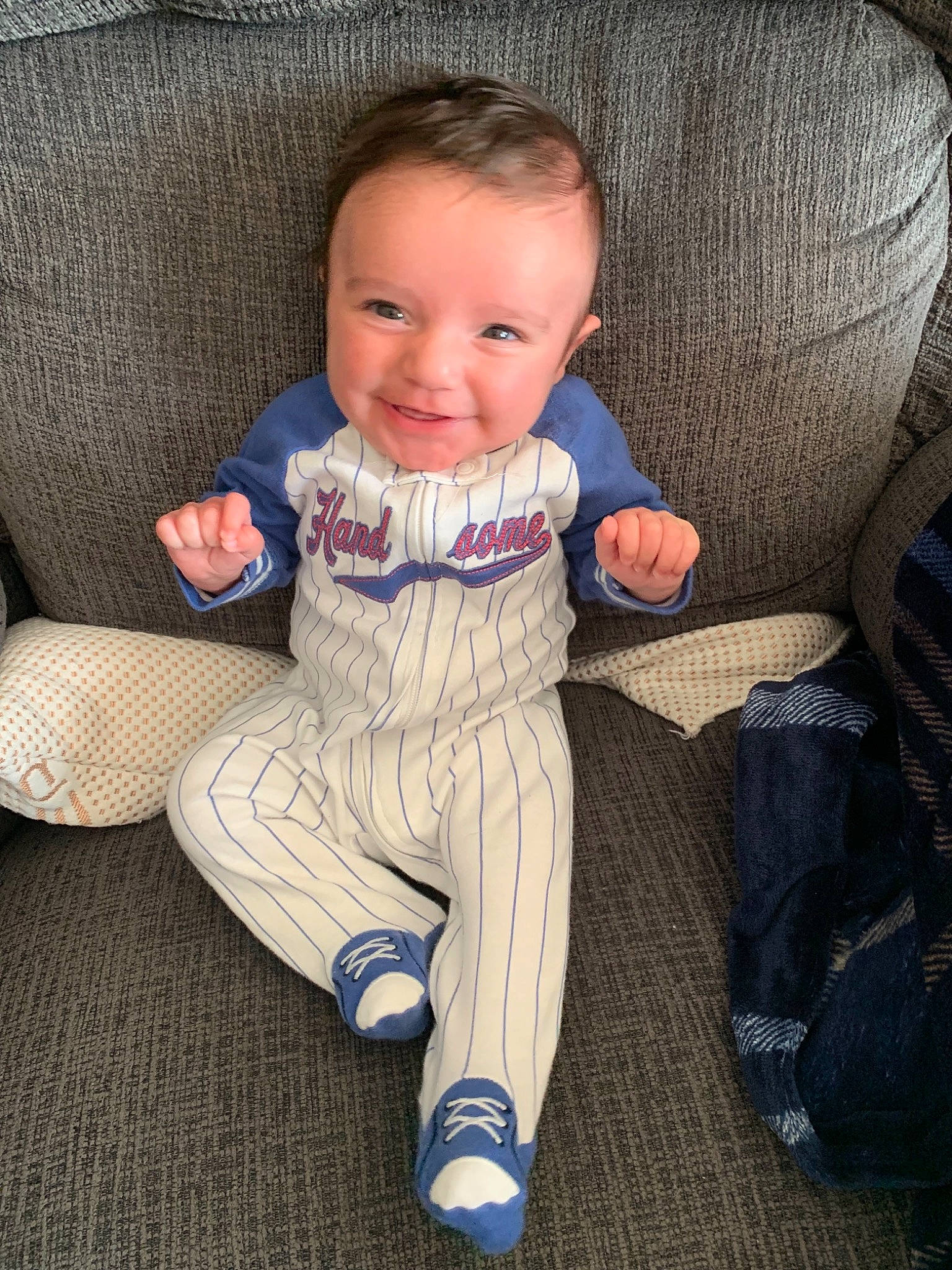 Cayde joined the competition — help win amazing prizes! baby, cheek, child, joy, person, sitting, smile, toddler