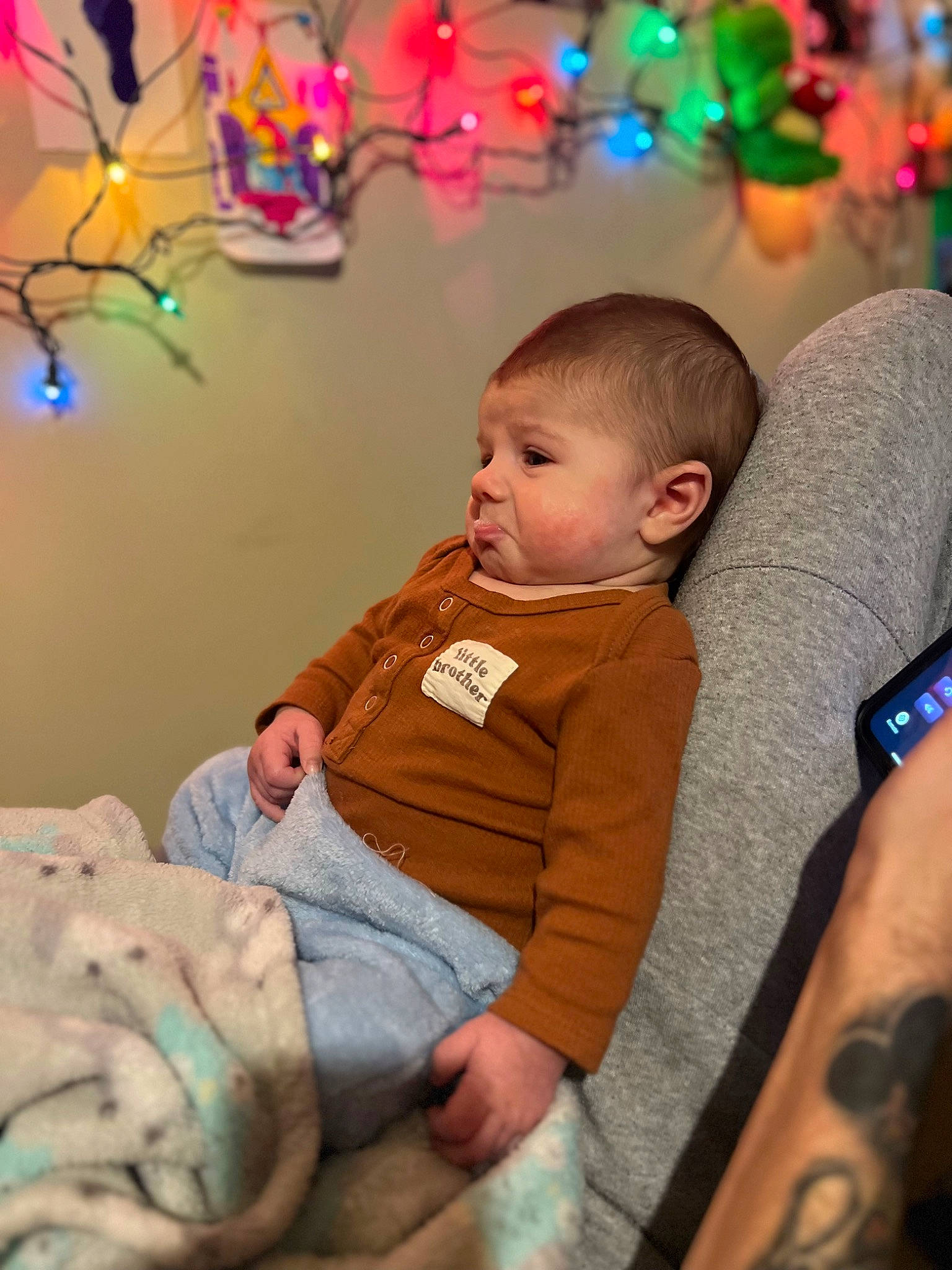 Kacey joined the competition — help win amazing prizes! baby, cheek, child, christmas, comfort, event, facial_expression, fun, hand, happy, head, holiday, human_body, lap, leg, person, room, sitting, snapshot, thigh