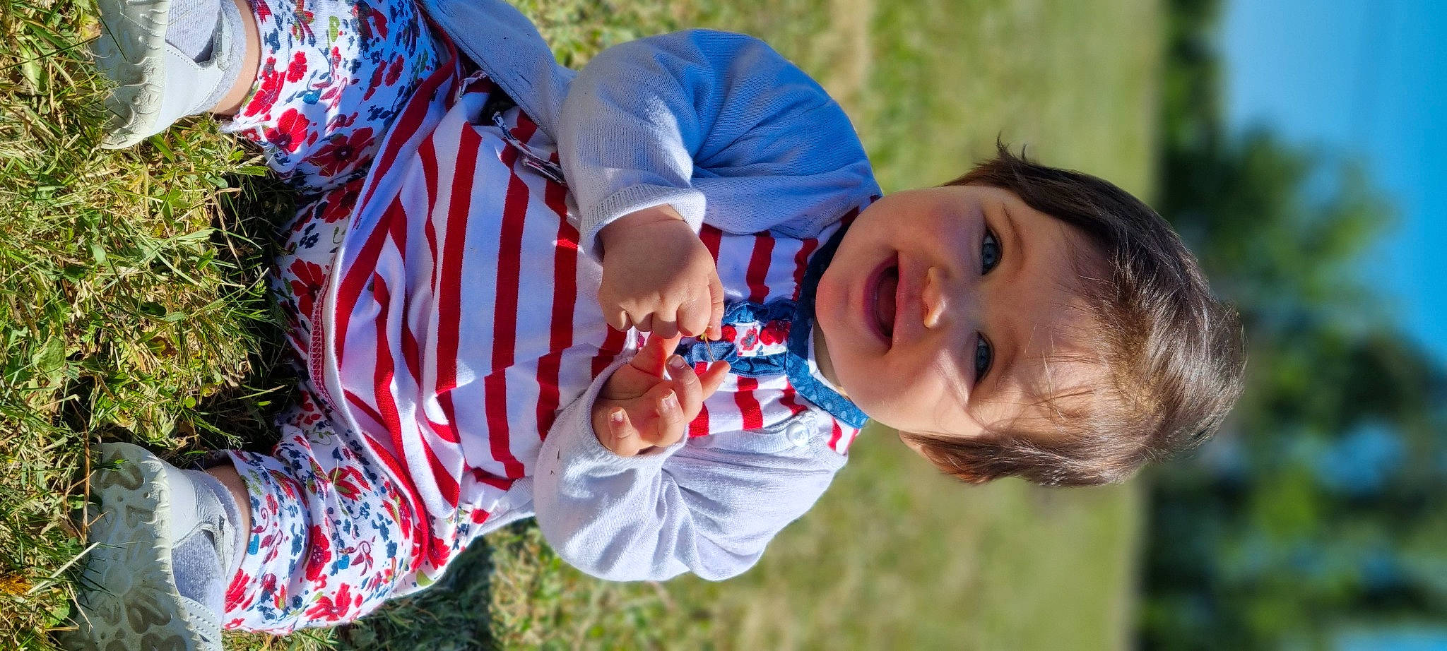 Angel a rejoint le concours — aidez-le/la à gagner de superbes lots ! baby, child, event, facial_expression, flag_day_usa, flag_of_the_united_states, fun, gesture, grass, grass_family, happy, leaf, leisure, people_in_nature, person, plant, recreation, smile, toddler, tree