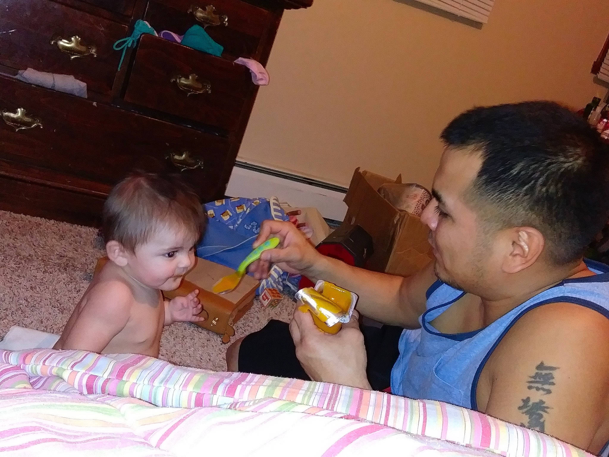 Mercy is registered to the contest to win money with this photo: baby, child, ear, fun, person, play, sharing, toddler, vacation