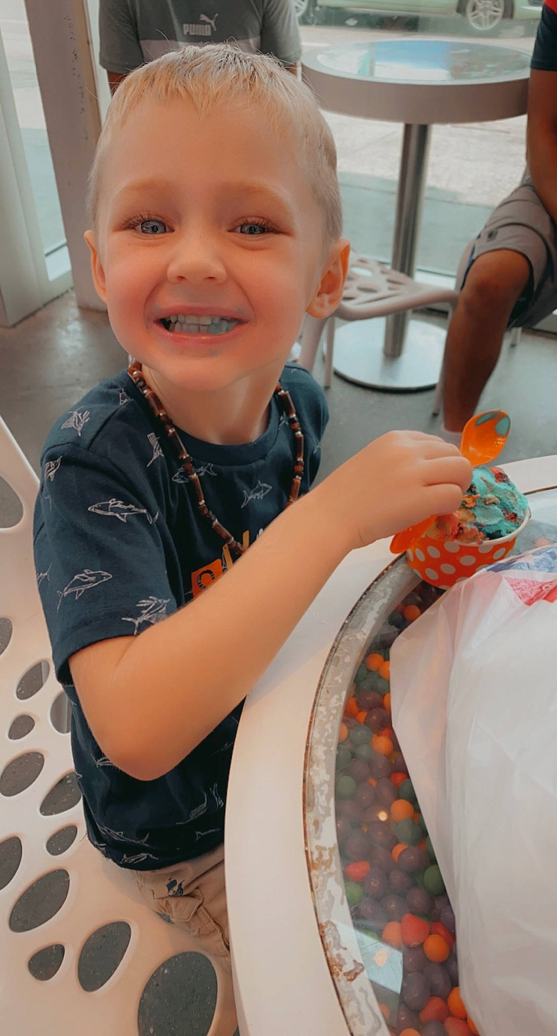 Brennan joined the competition — help win amazing prizes! arm, baby, baby_toddler_clothing, chair, child, finger, fun, hairstyle, happy, joy, leisure, pattern, person, product, recreation, sitting, skin, sleeve, smile, t_shirt