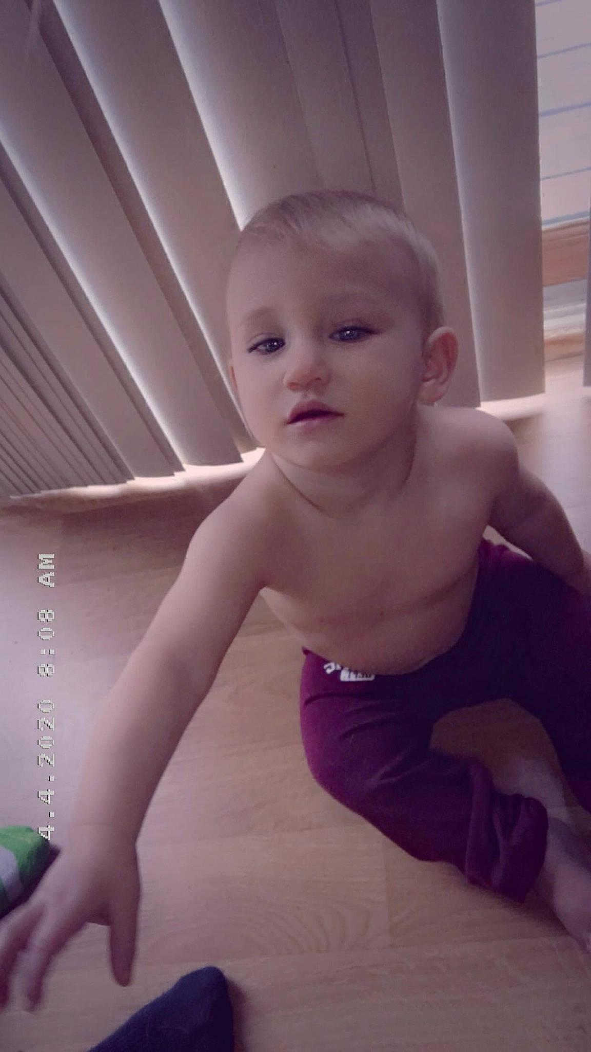 Kyson joined the competition — help win amazing prizes! arm, baby, blond, cheek, child, chin, eye, face, forehead, head, leg, lip, mouth, muscle, person, shoulder, sitting, skin, smile, standing