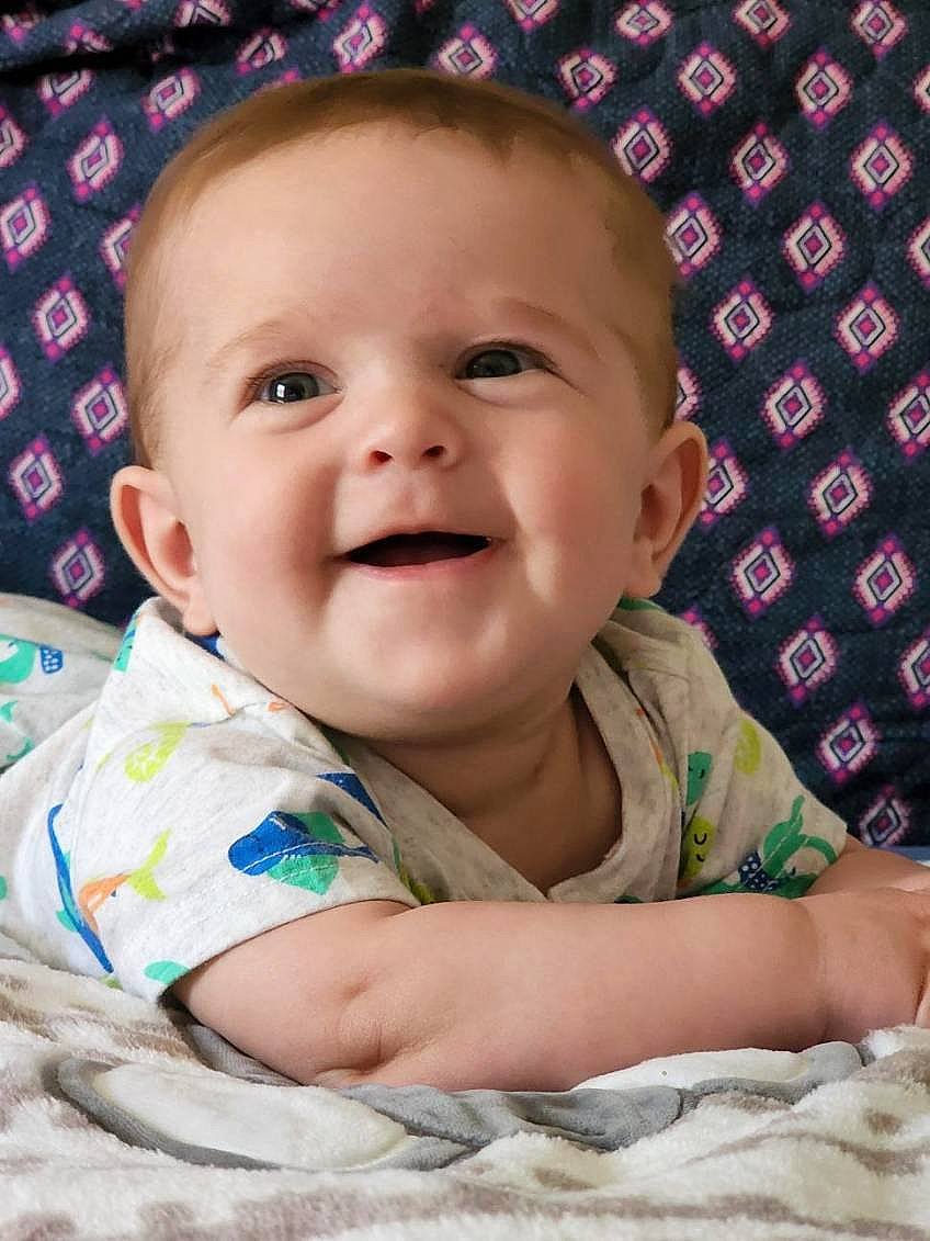 Asher joined the competition — help win amazing prizes! baby, baby_toddler_clothing, cheek, chin, eye, eyebrow, facial_expression, hairstyle, head, human, iris, joy, lip, mouth, nose, organ, person, product, skin, sleeve