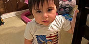 Adelina joined the competition — help win amazing prizes! toddler, child, indoor, standing, shirt, shorts, boots, furniture, chair, floor, window, curious, person, hair, face, hand, expression, room, messy, toy