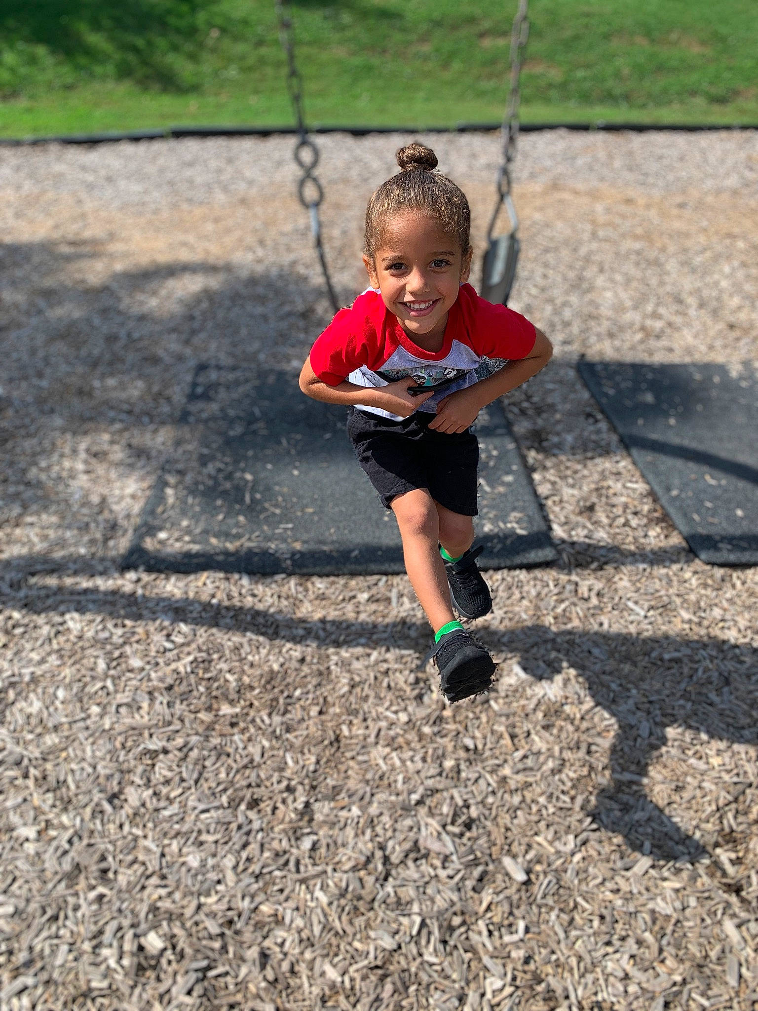 Neiko joined the competition — help win amazing prizes! city, competition_event, fun, grass, happy, joy, leisure, outdoor_play_equipment, people_in_nature, person, plant, playground, playing_sports, recreation, running, shorts, smile, soil, sports, swing