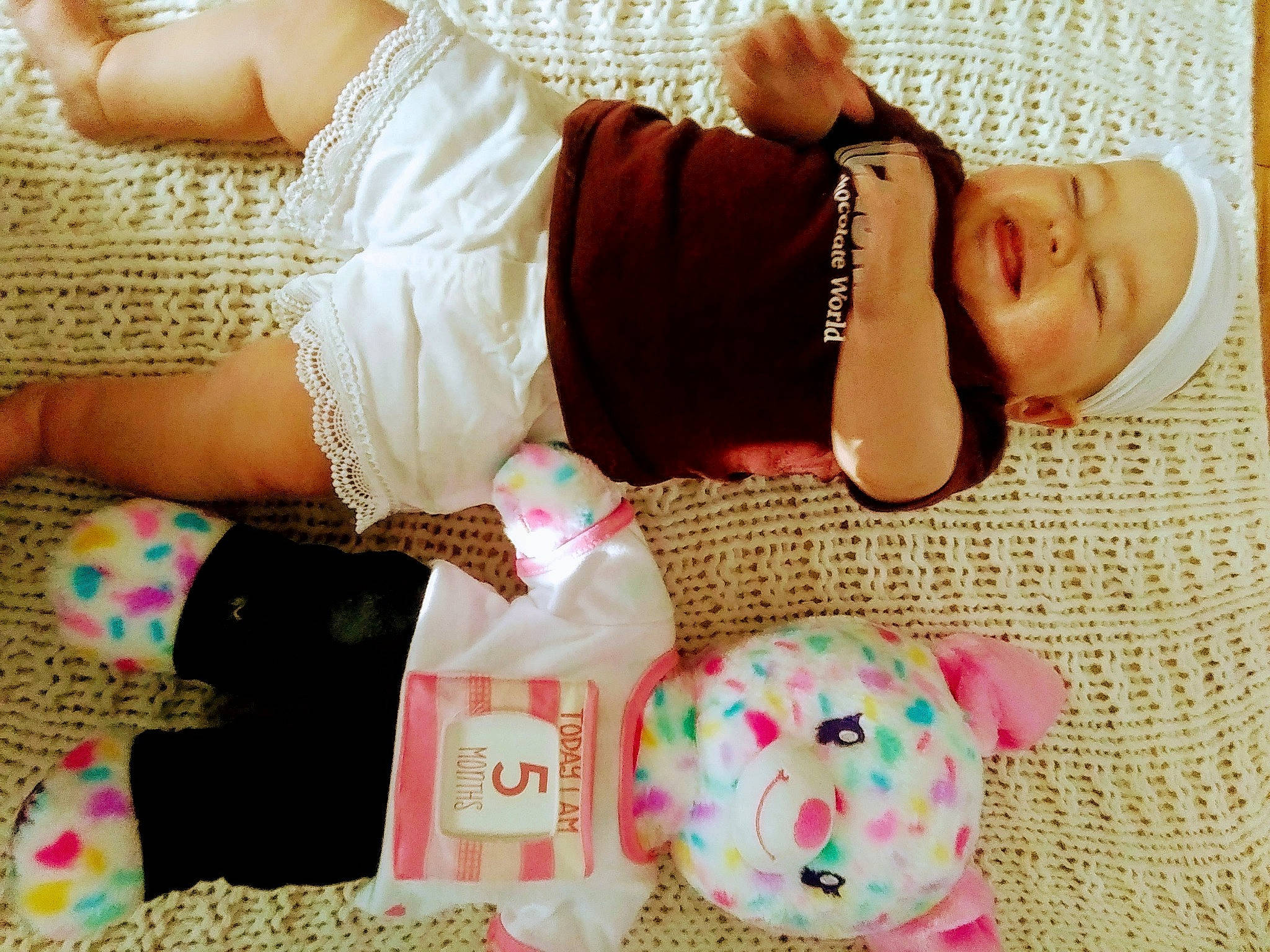 Izzy joined the competition — help win amazing prizes! baby, baby_toddler_clothing, child, nap, person, pink, play, product, sleep, toddler