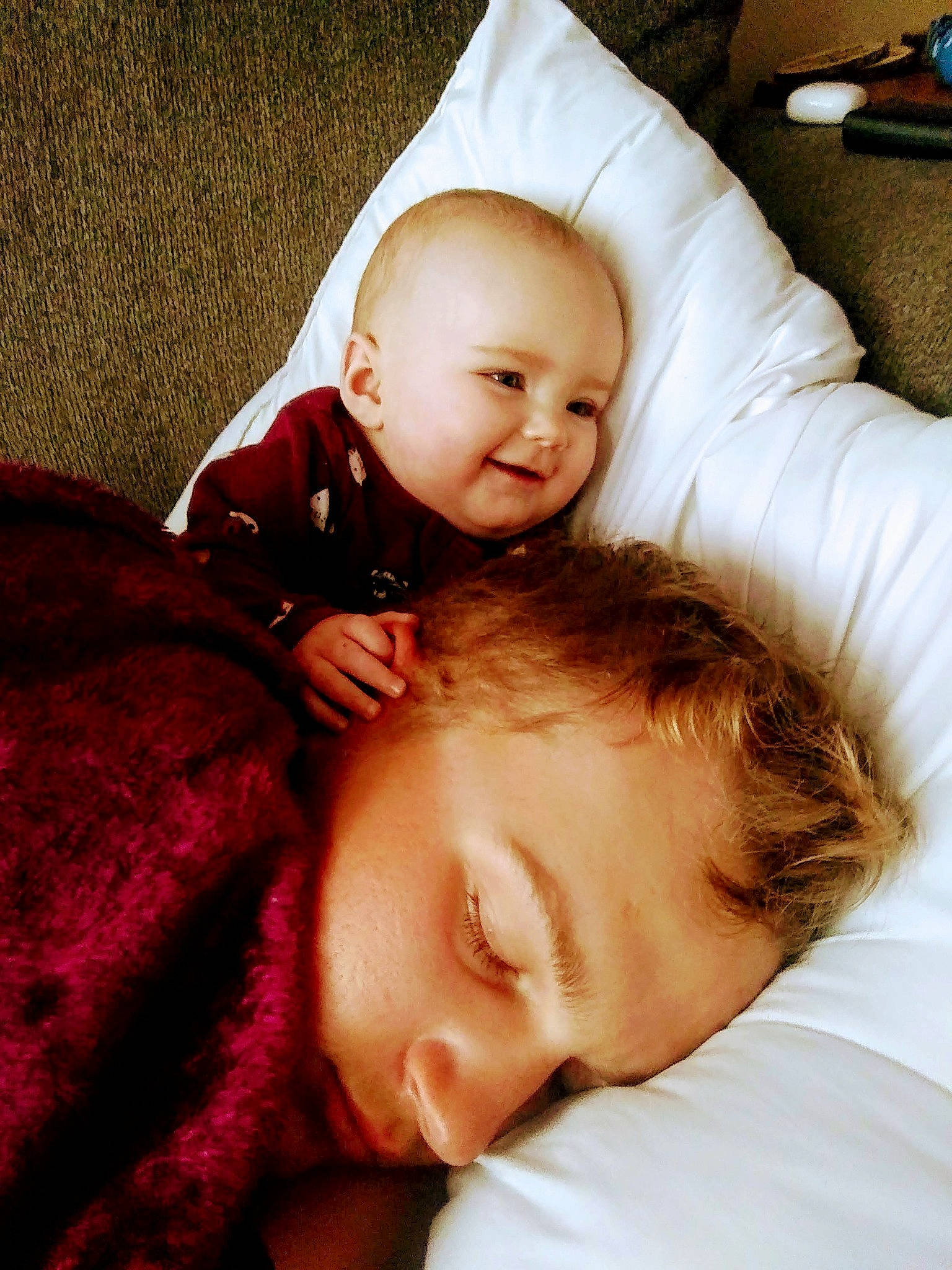 Izzy is registered to the contest to win money with this photo: baby, beauty, bedtime, cheek, child, comfort, eye, face, happy, head, joy, lip, love, nap, nose, person, photography, sibling, skin, sleep