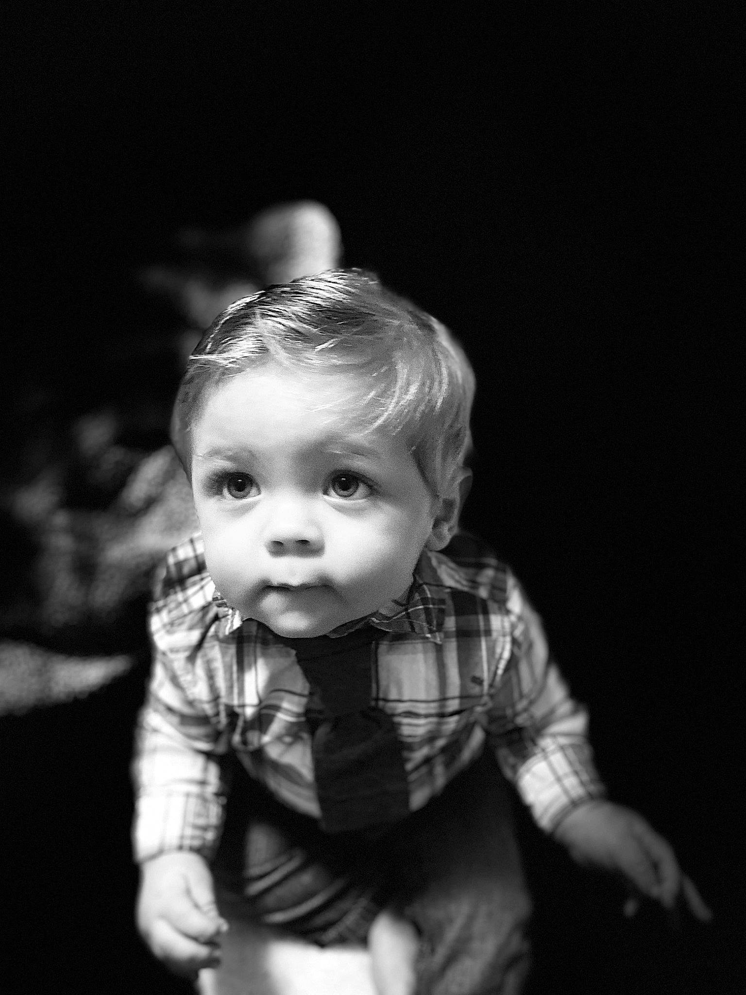 Jaxyn is registered to the contest to win money with this photo: baby, black, black_and_white, cheek, child, eye, face, head, lip, monochrome, monochrome_photography, people, person, photograph, photography, portrait, portrait_photography, standing, stock_photography, toddler