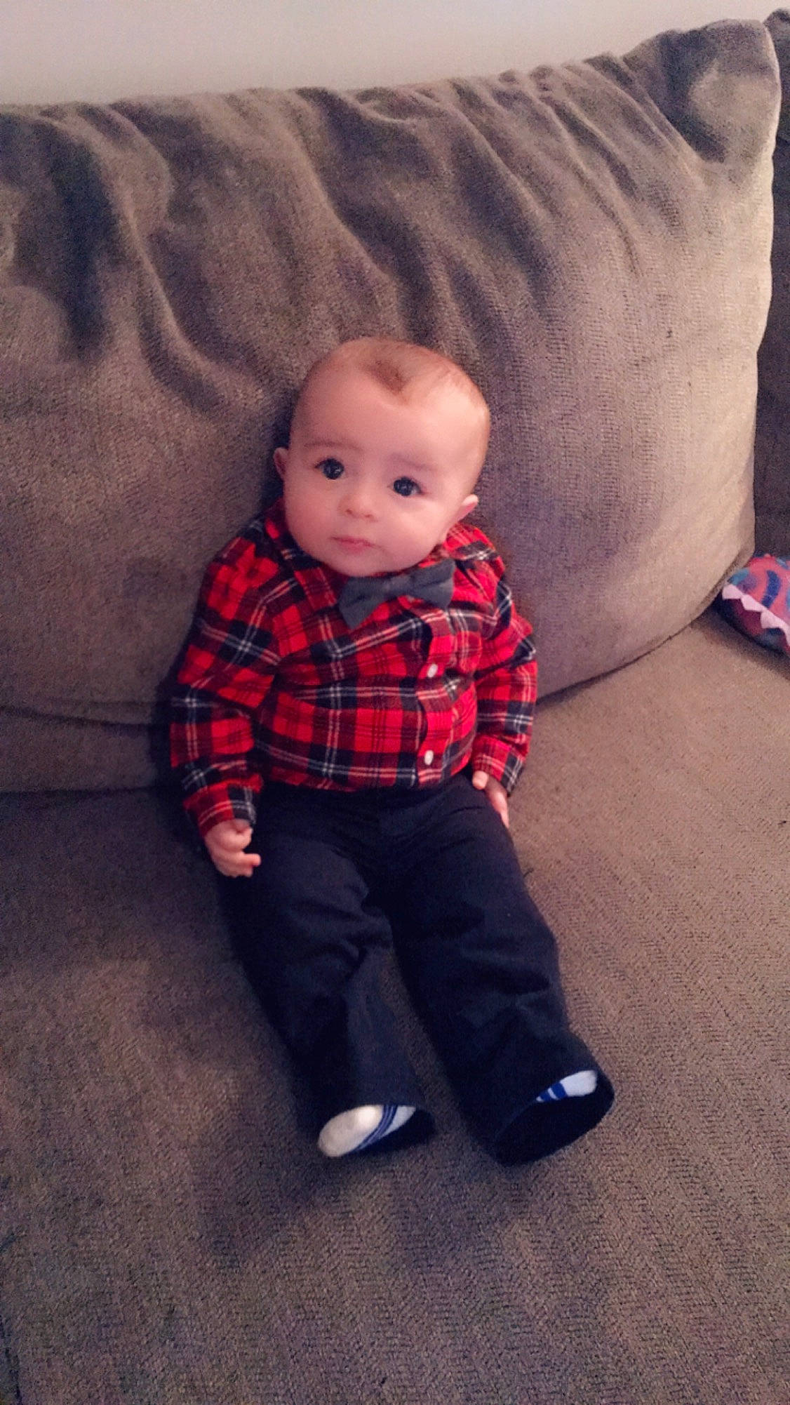 Forrest joined the competition — help win amazing prizes! cheek, child, day, design, eye, infant, pattern, person, plaid, product, sitting, skin, standing, tartan, textile, toddler