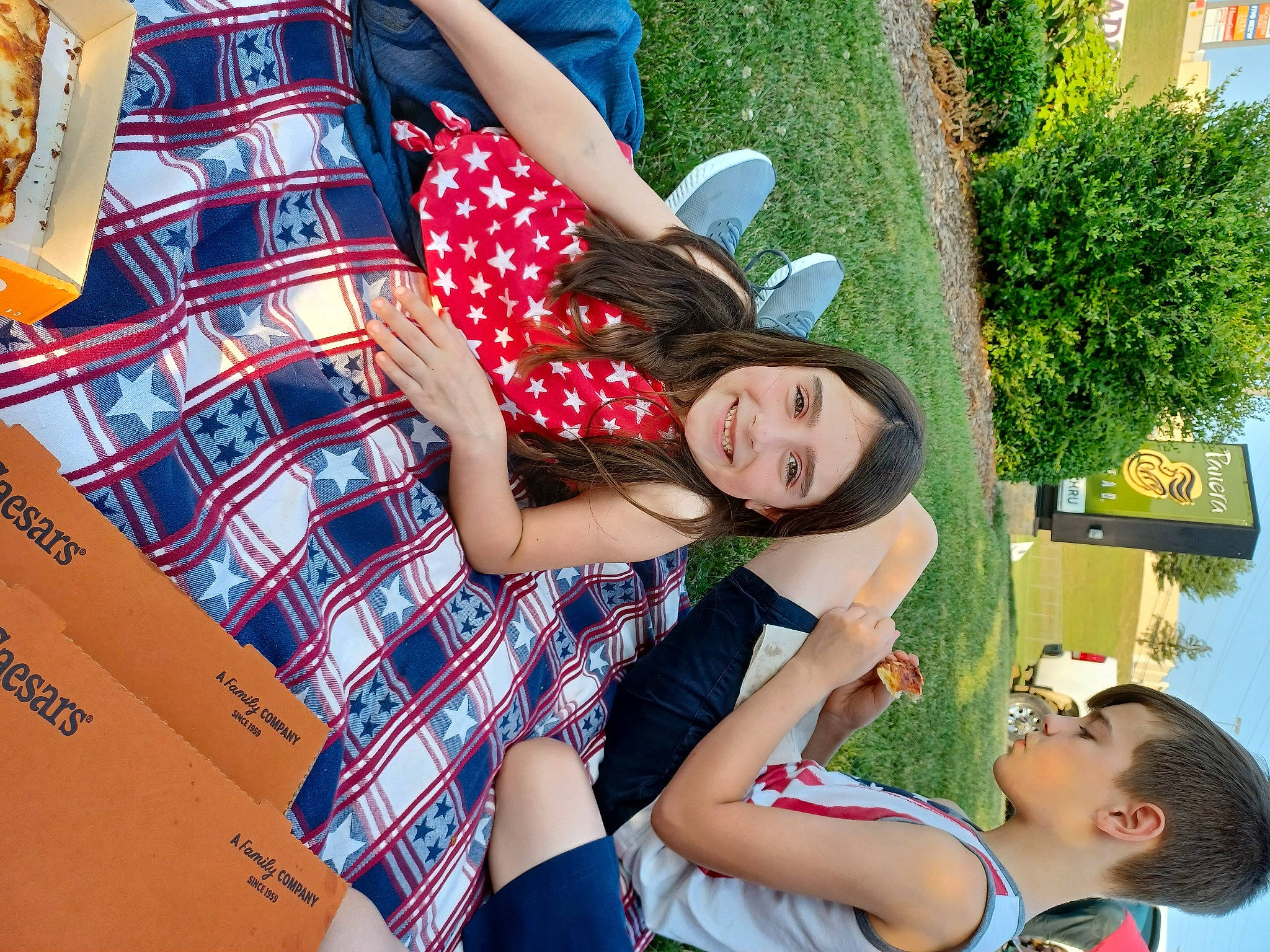 Judith joined the competition — help win amazing prizes! arm, blue, clothing, facial_expression, fun, grass, green, happy, joy, leisure, people_in_nature, person, plant, recreation, shorts, smile, summer, t_shirt, tartan, thigh