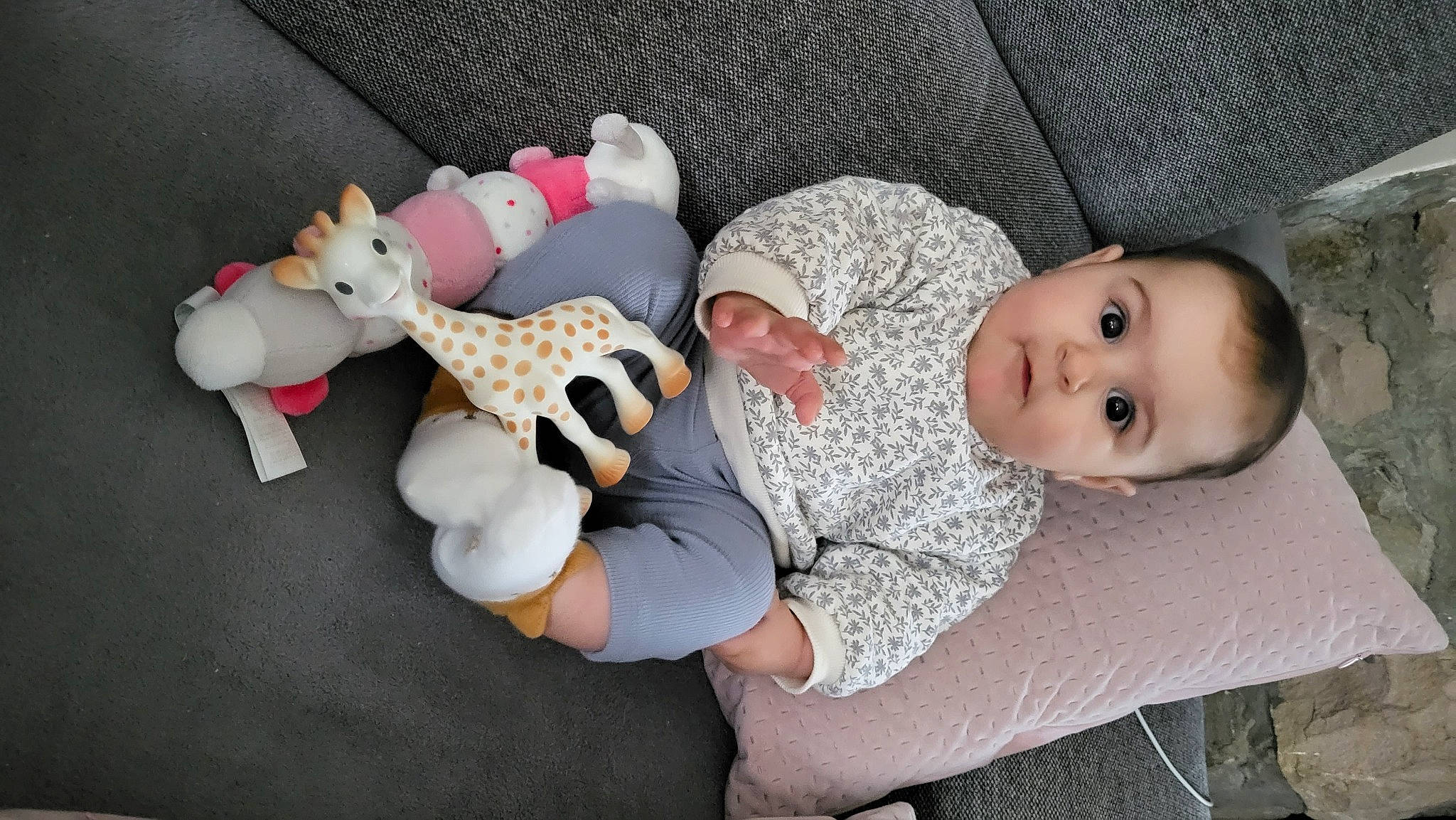 Alessia participe au concours pour gagner de l'argent avec cette photo : baby, baby_products, baby_sleeping, baby_toddler_clothing, baby_toys, carmine, child, comfort, fur, lap, linens, person, plush, room, sitting, stuffed_toy, teddy_bear, textile, toddler, toy