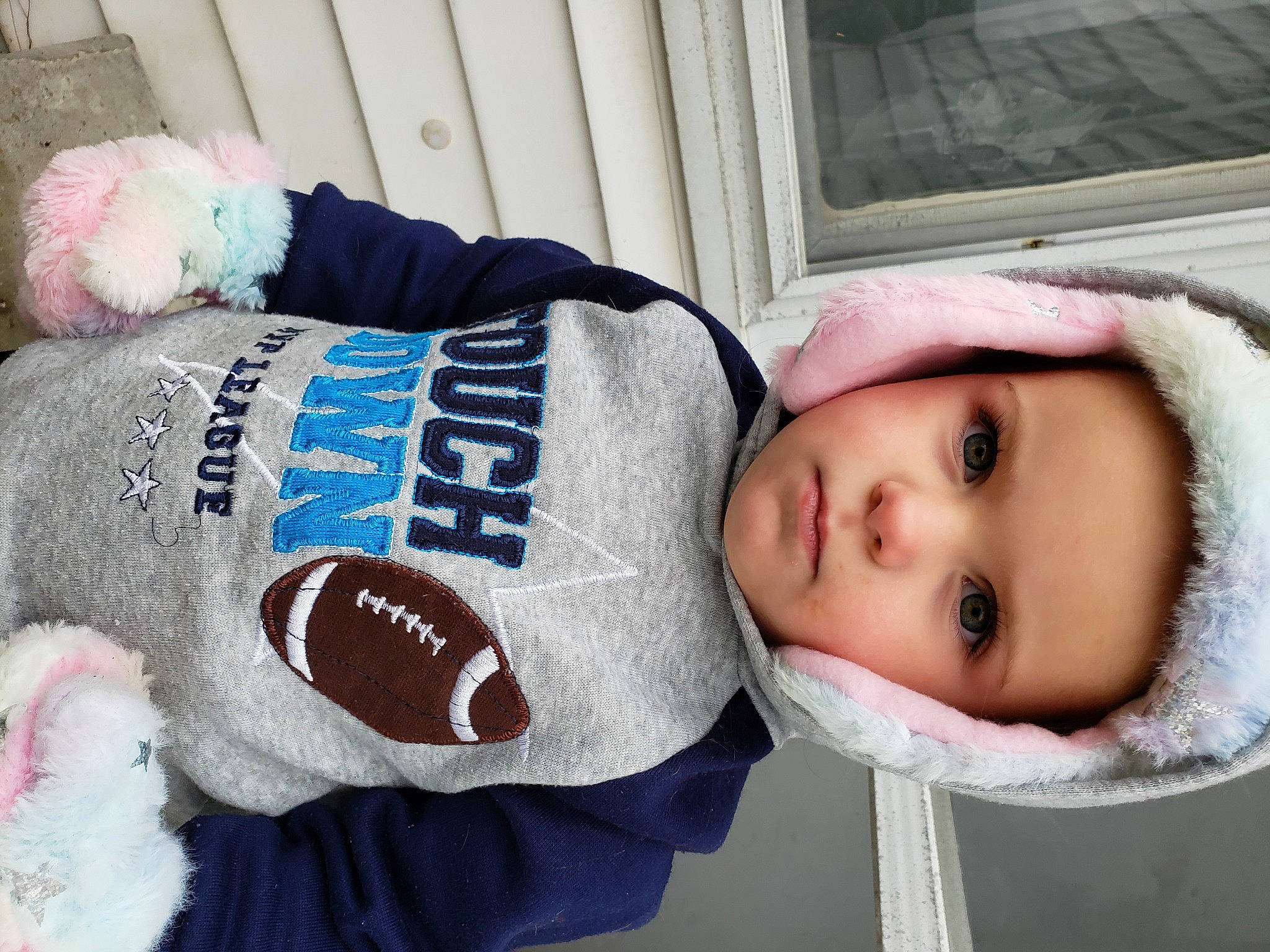 Kaia joined the competition — help win amazing prizes! baby_products, baby_toddler_clothing, cheek, child, clothing, comfort, eyelash, headgear, headwear, knit_cap, mammal, outerwear, people, person, product, sleeve, textile, toddler, toy, tree