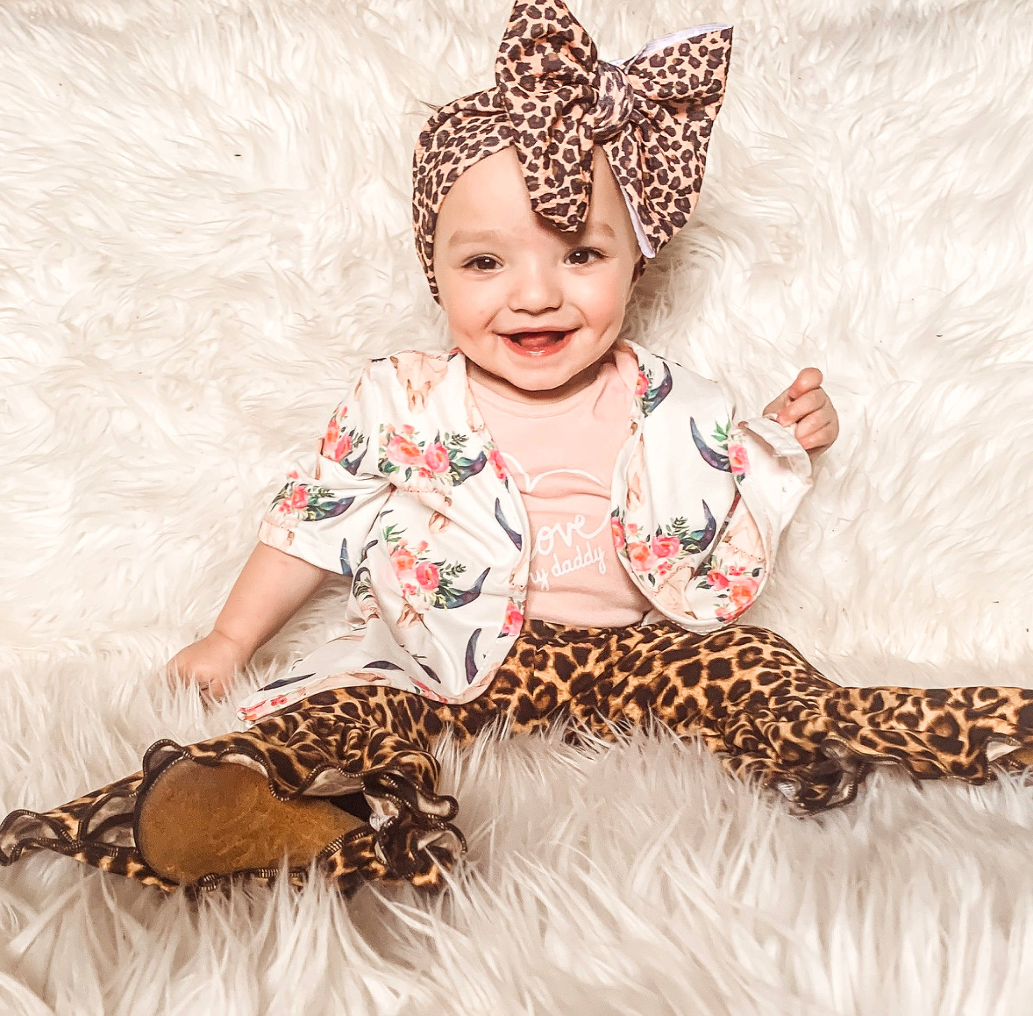 Emmalynn joined the competition — help win amazing prizes! baby, baby_toddler_clothing, big_cats, child, costume, costume_accessory, ear, fashion_accessory, felidae, fur, giraffe, hair_accessory, head, headband, headgear, headpiece, headwear, jaguar, joy, pattern