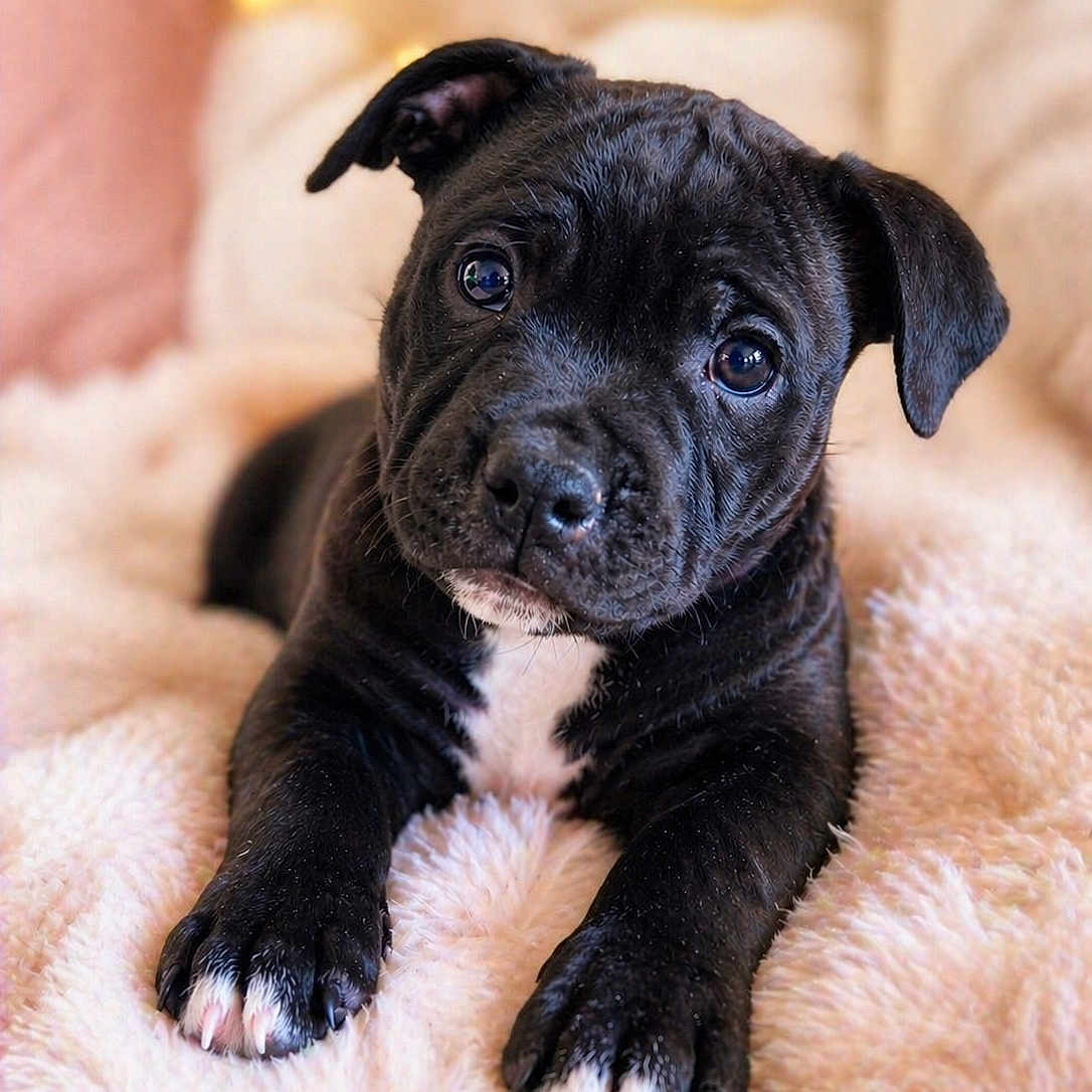 Bibou participe au concours pour gagner de l'argent avec cette photo : puppy, dog, black_dog, cute, pet, animal, fluffy_blanket, indoor, portrait, young_dog, expression, looking_at_camera, cozy, soft_lighting, close_up, whiskers, ears, paws, nose, fur