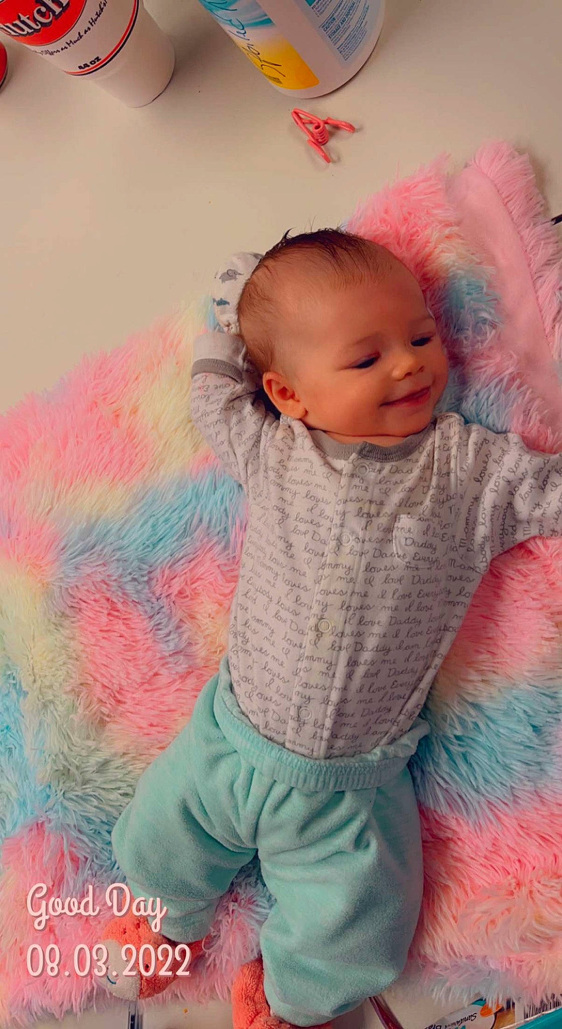 Bexley is registered to the contest to win money with this photo: baby, baby_toddler_clothing, cheek, chin, comfort, eye, face, happy, head, iris, lip, magenta, mouth, nose, person, pink, skin, sleeve, smile, textile