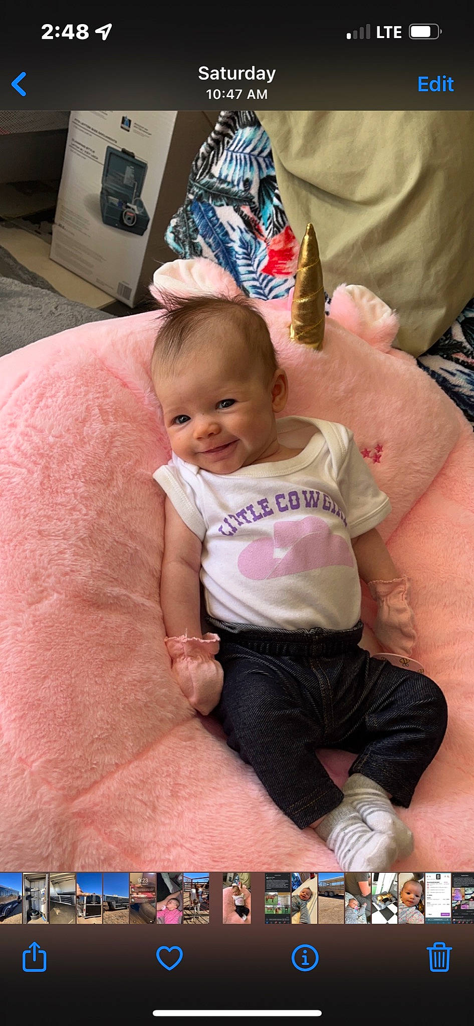 Bexley joined the competition — help win amazing prizes! arm, baby, baby_toddler_clothing, child, facial_expression, finger, fun, hairstyle, hand, happy, head, human_leg, joy, lap, leg, party_hat, person, pink, skin, smile