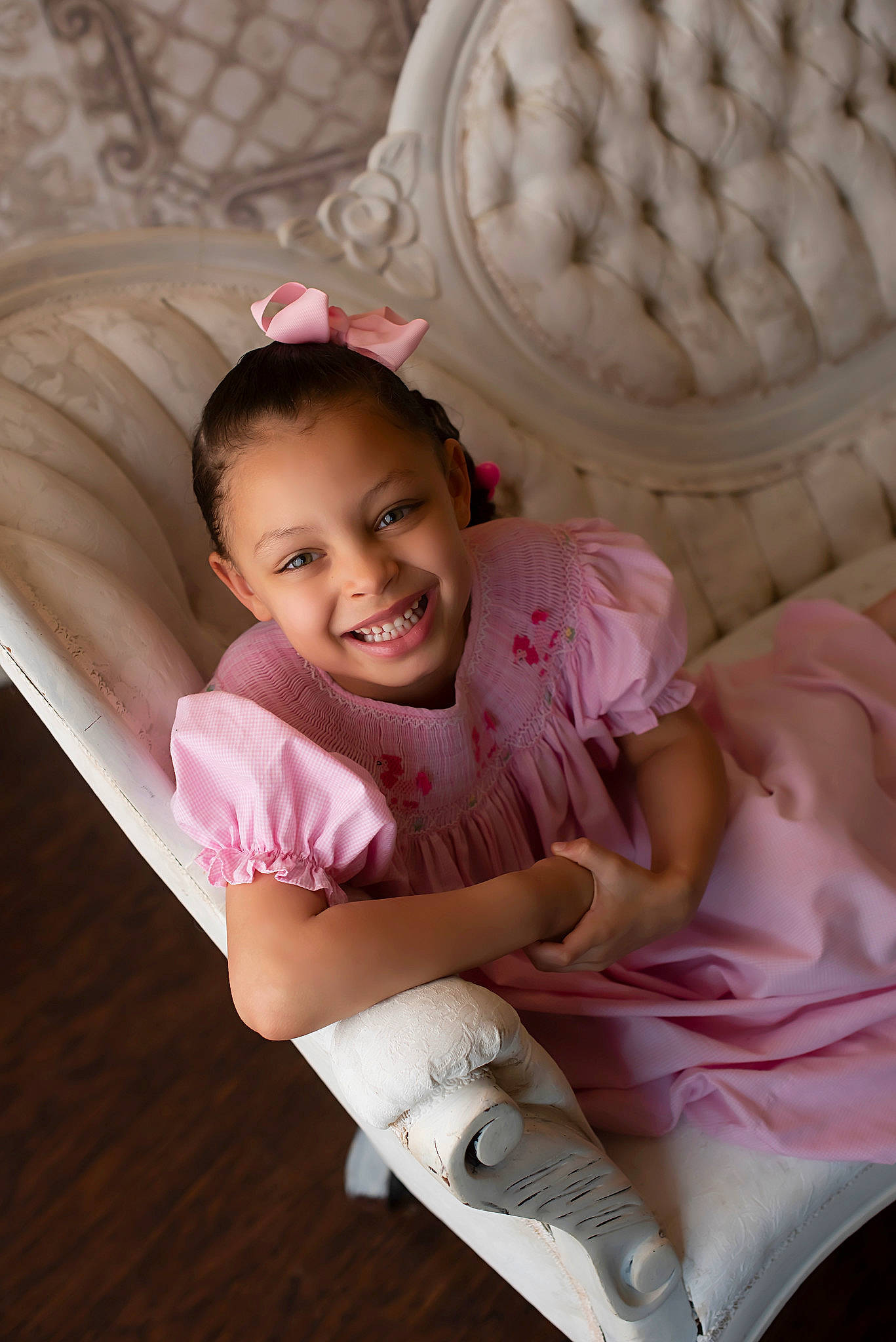 Shyann joined the competition — help win amazing prizes! baby, baby_products, baby_toddler_clothing, beauty, cheek, child, comfort, dress, fun, happy, joy, linens, magenta, mouth, person, pink, room, skin, smile, sock