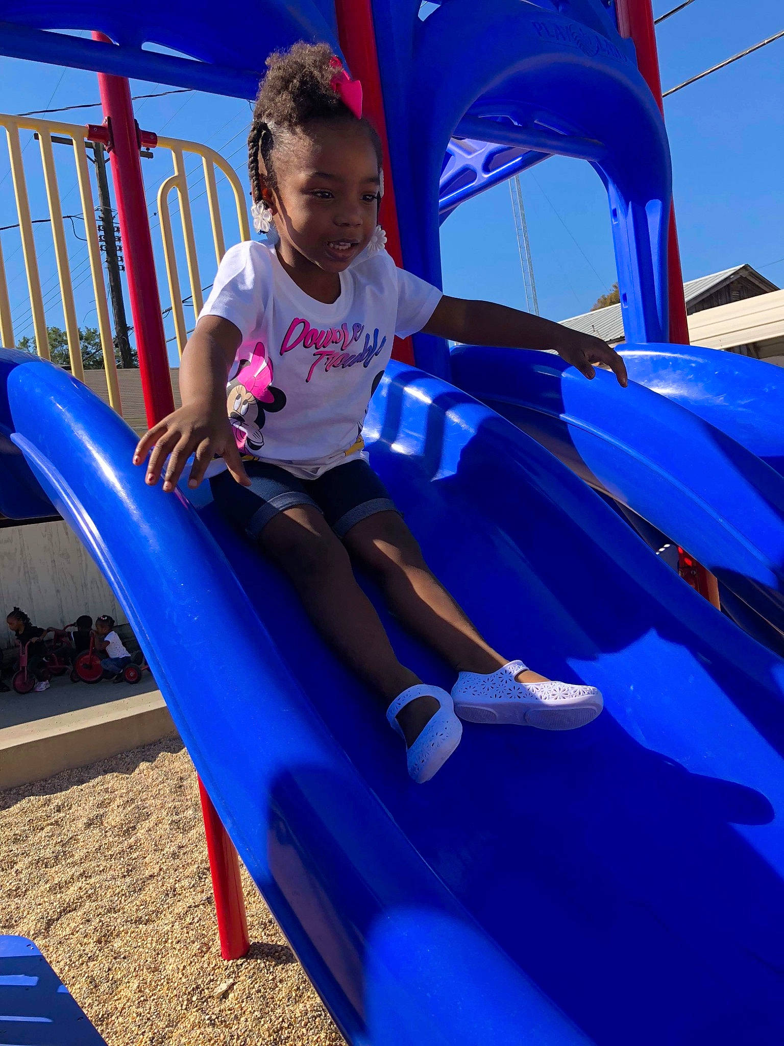 Breasia joined the competition — help win amazing prizes! blue, child, chute, city, cobalt_blue, electric_blue, fun, games, human_settlement, inflatable, leisure, majorelle_blue, outdoor_play_equipment, person, play, playground, playground_slide, public_space, recreation, vacation
