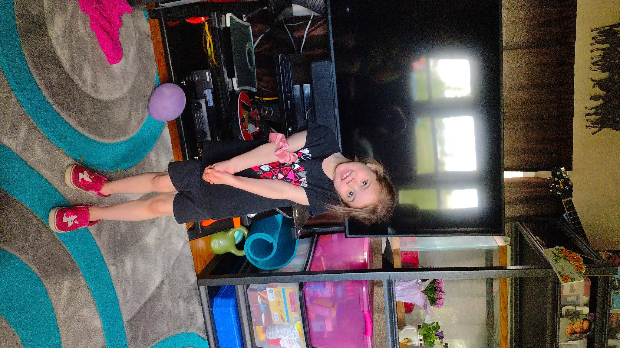 Olivia joined the competition — help win amazing prizes! ball, door, exercise, fun, hat, houseplant, human_leg, joy, knee, leisure, machine, person, physical_fitness, plant, recreation, room, shorts, sportswear, t_shirt, thigh