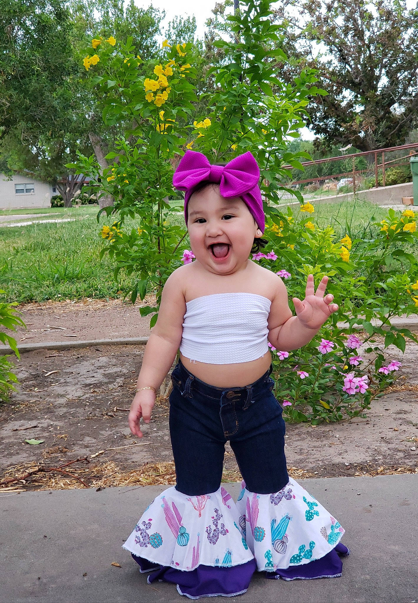 Valentina joined the competition — help win amazing prizes! baby_toddler_clothing, child, costume, dress, fashion_accessory, flower, fun, hair_accessory, happy, headwear, lavender, pattern, person, petal, pink, plant, purple, smile, toddler, vacation