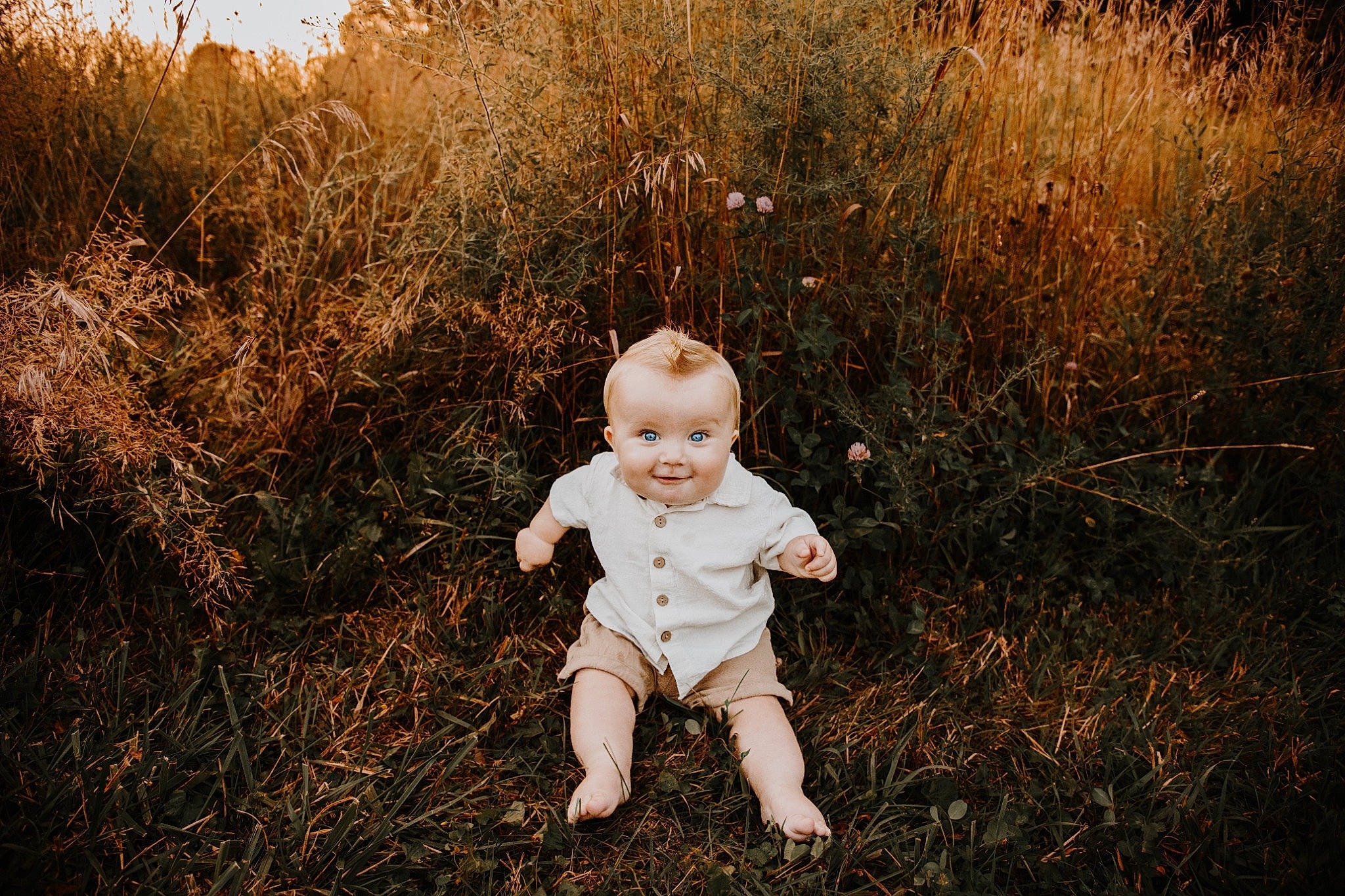 Jay joined the competition — help win amazing prizes! baby, baby_toddler_clothing, child, flash_photography, grass, grassland, happy, landscape, mammal, meadow, natural_landscape, people, people_in_nature, person, plant, sitting, sky, tints_and_shades, toddler, tree