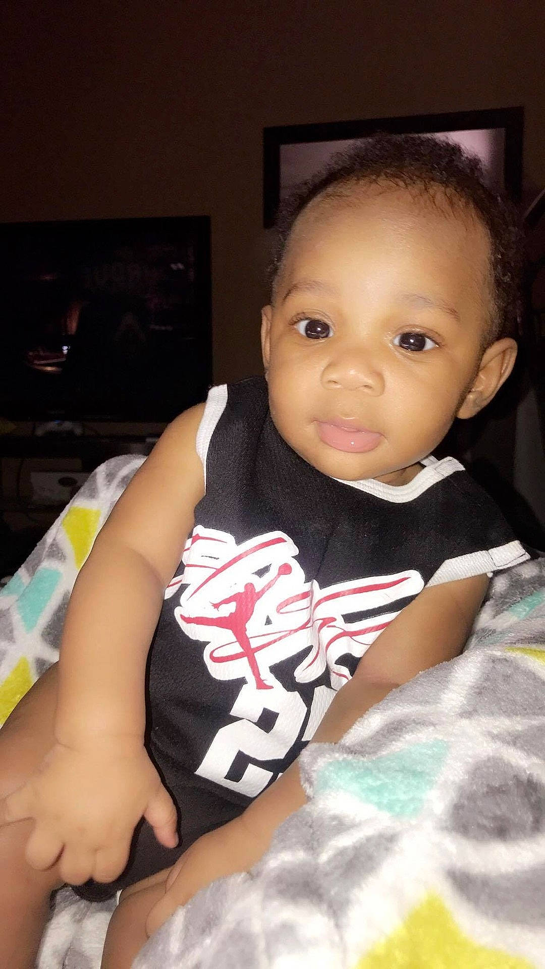 King Corey joined the competition — help win amazing prizes! abdomen, arm, baby_products, black_hair, cheek, child, cool, day, eye, finger, fun, girl, hand, infant, leg, person, product, sitting, skin, smile