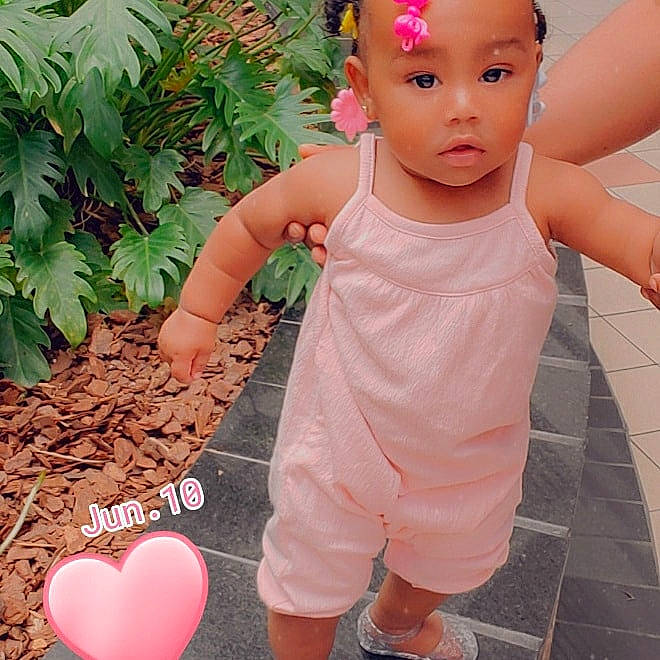 Kamari joined the competition — help win amazing prizes! baby_toddler_clothing, child, person, pink, surprise, toddler