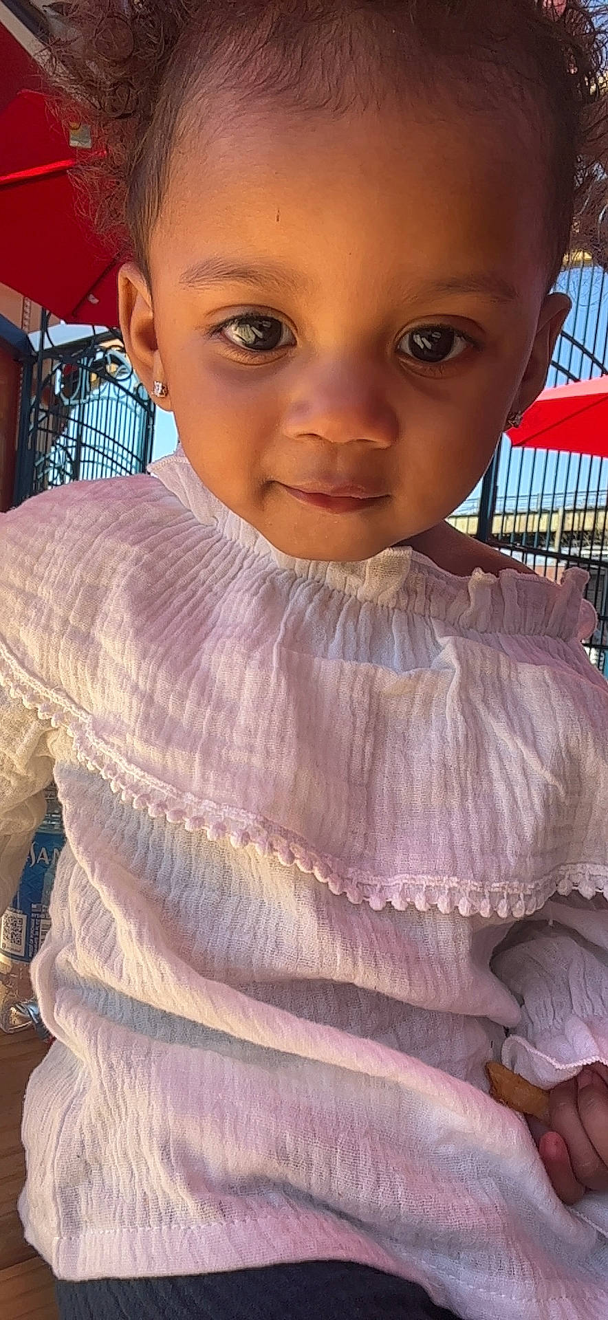 Gia-marie is registered to the contest to win money with this photo: baby_toddler_clothing, cheek, chest, child, eye, eyebrow, eyelash, forehead, happy, lip, neck, nose, person, pink, skin, sleeve, smile, t_shirt, toddler, trunk