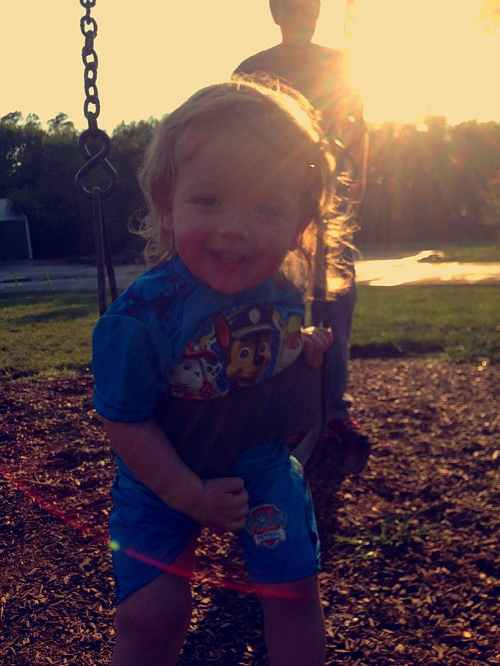 Emmet joined the competition — help win amazing prizes! child, cloud, cool, fun, grass, happy, joy, leaf, light, morning, person, play, public_space, sky, smile, soil, standing, summer, sunlight, swing