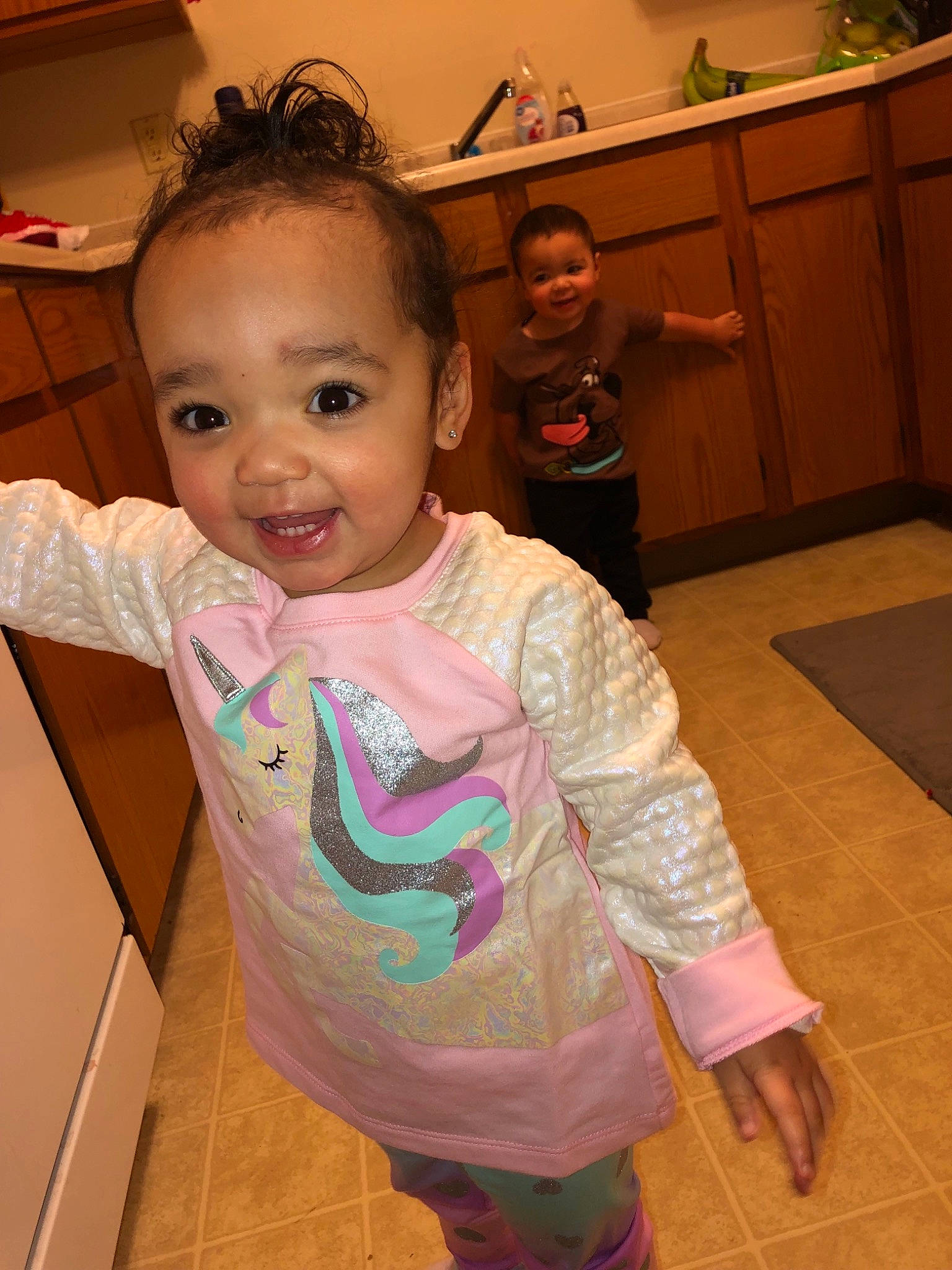 Malayah is registered to the contest to win money with this photo: child, joy, person, standing, toddler