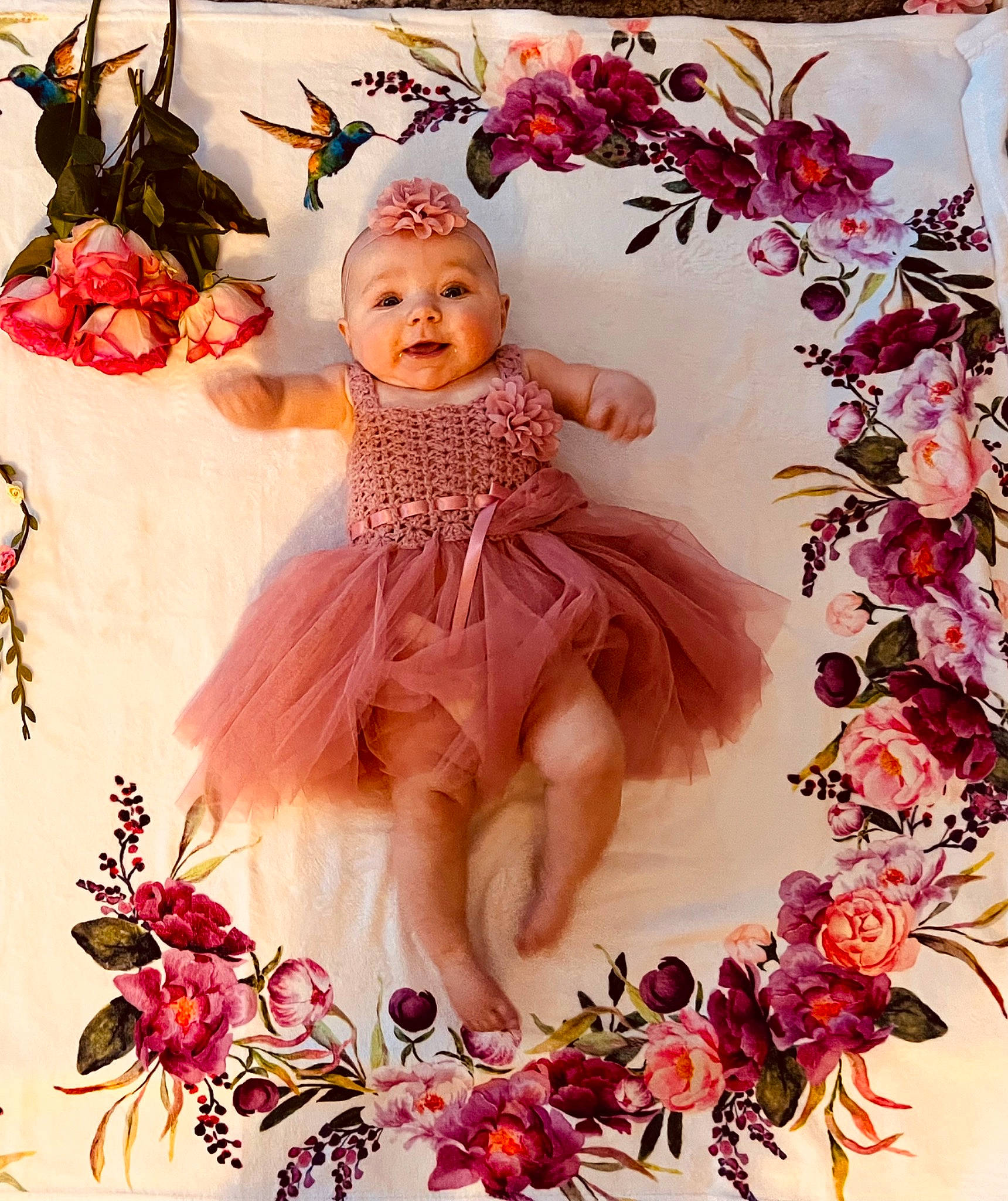 Mylah joined the competition — help win amazing prizes! art, baby_toddler_clothing, creative_arts, cut_flowers, embellishment, floral_design, flower, happy, illustration, magenta, painting, pattern, peach, person, petal, picture_frame, pink, plant, spring, textile