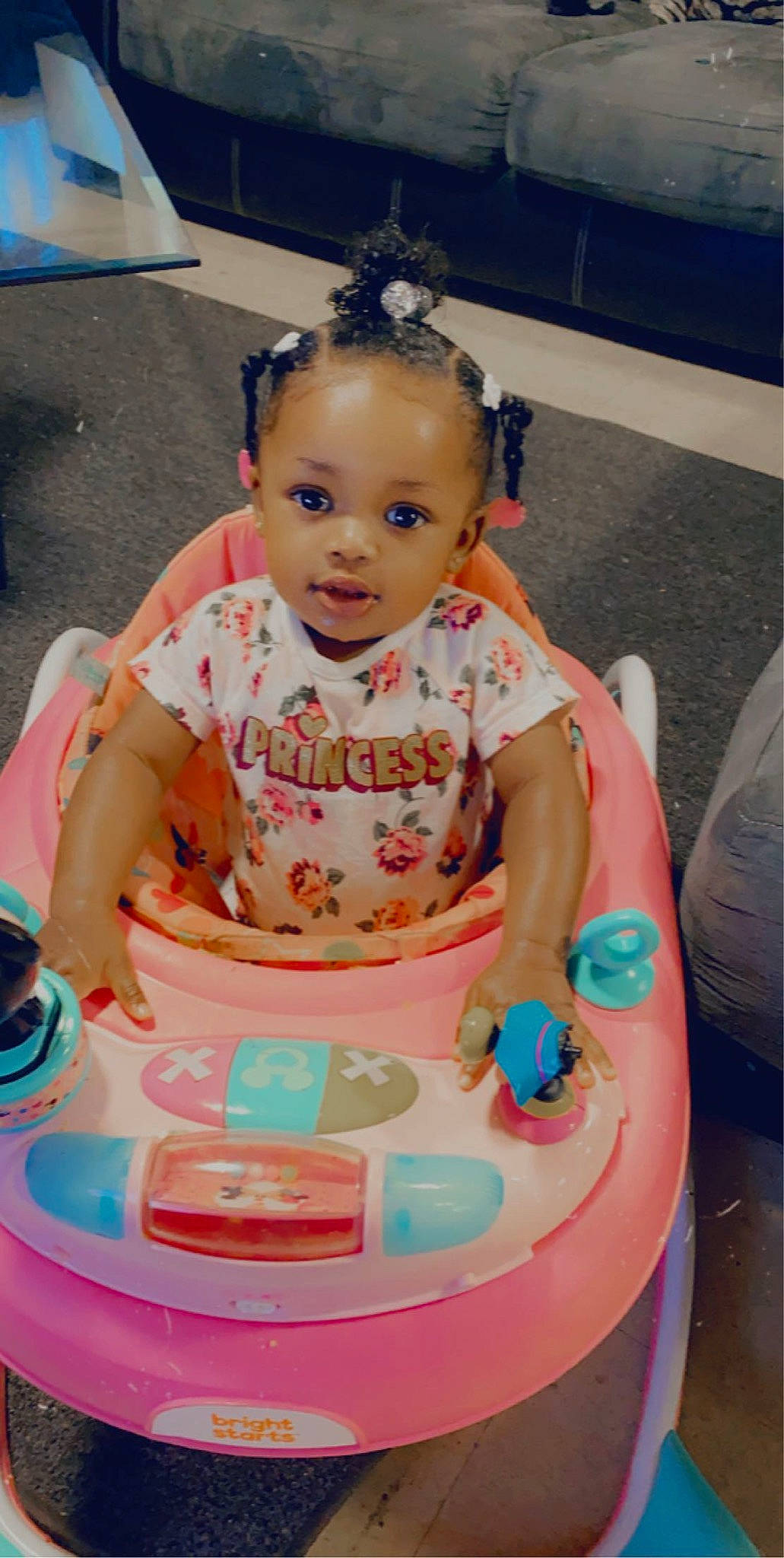 Essence is registered to the contest to win money with this photo: baby, baby_playing_with_toys, baby_products, baby_toddler_clothing, blue, cheek, child, event, facial_expression, fun, happy, leisure, person, photograph, pink, product, recreation, skin, smile, snapshot