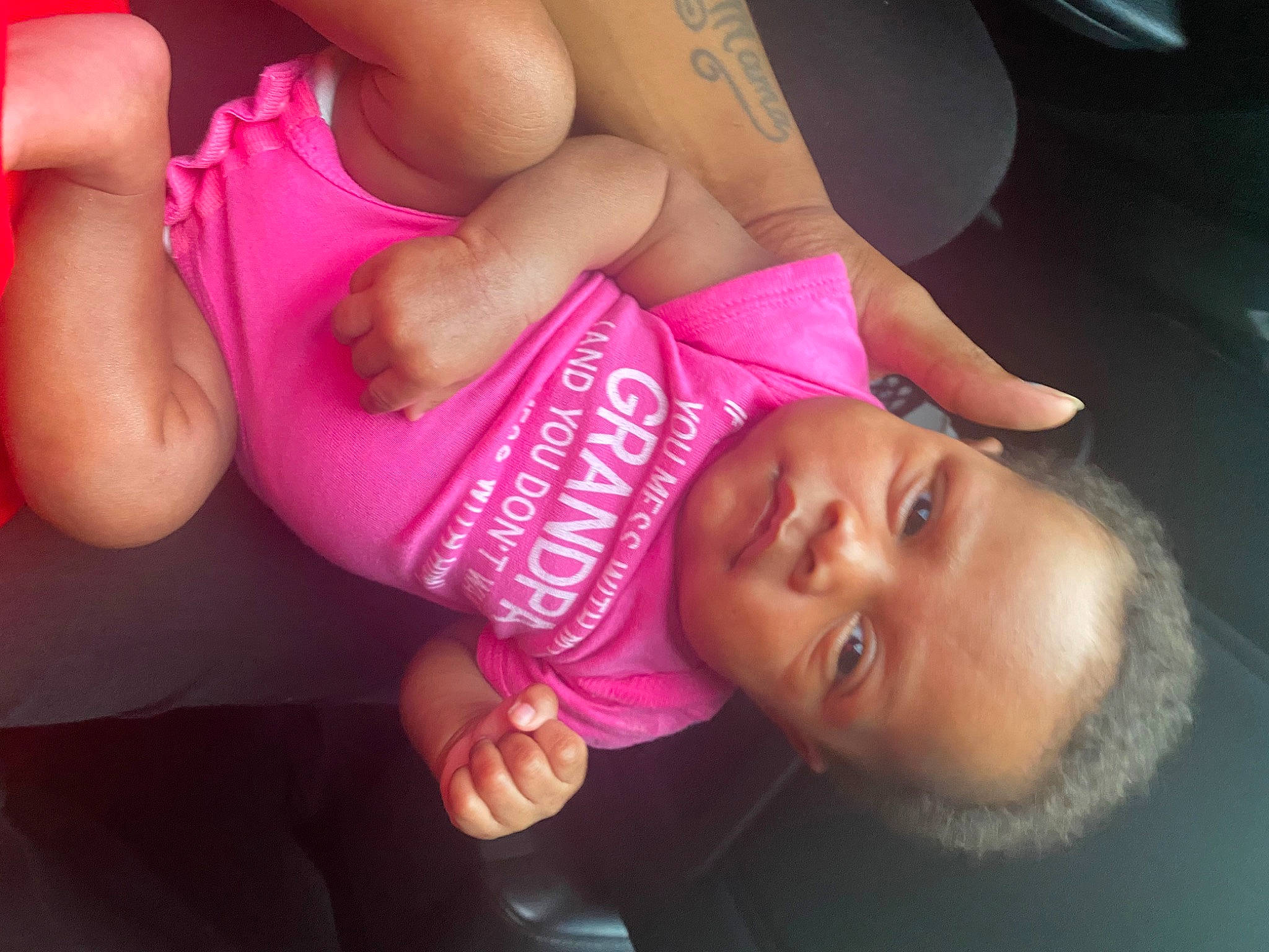 Kaleigh is registered to the contest to win money with this photo: active_tank, arm, cheek, chest, elbow, eyelash, finger, gesture, hand, human_body, joint, lip, mouth, muscle, nail, neck, person, pink, skin, thigh