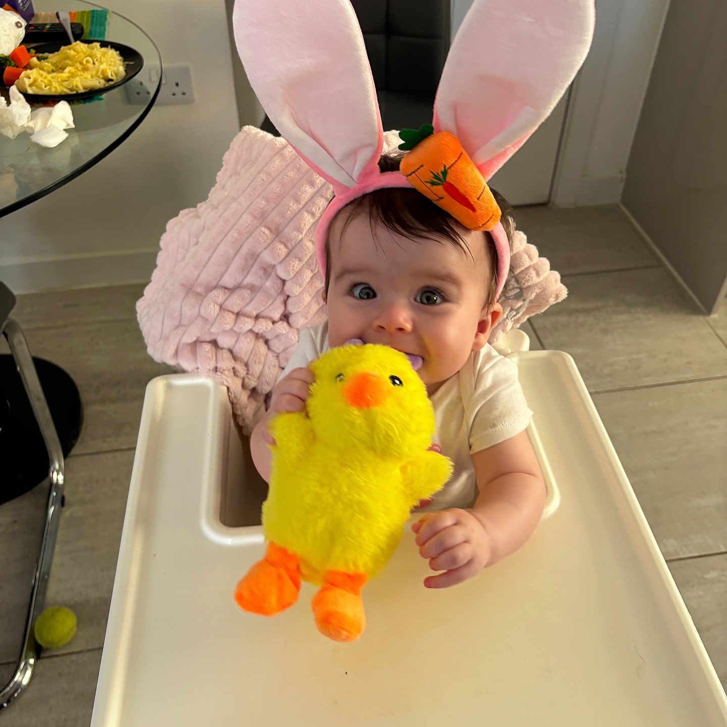 Halo-Rose joined the competition — help win amazing prizes! baby, ball, bathing, bodypart, clothing, eating, face, finger, food, hand, happy, head, person, photography, portrait, smile, sport, tennis, tennisball, toy