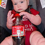 Catelynn joined the competition — help win amazing prizes! baby, beverage, bodypart, bottle, coke, couch, cushion, face, finger, food, furniture, hand, head, ketchup, person, photography, popbottle, portrait, qrcode, soda