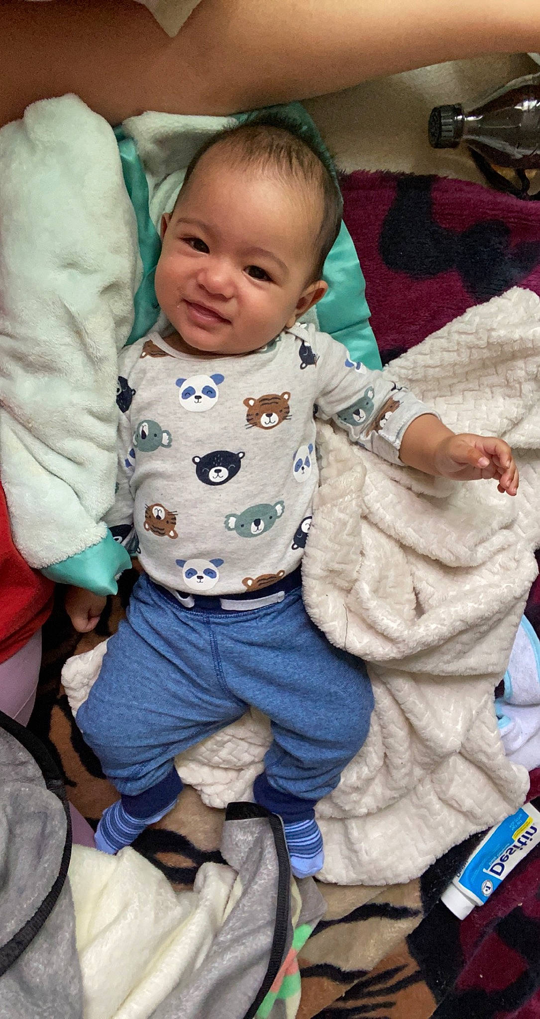 Kyrie joined the competition — help win amazing prizes! baby, baby_products, baby_toddler_clothing, cheek, child, comfort, event, eye, face, fun, happy, head, organ, person, play, sitting, skin, sleeve, smile, textile